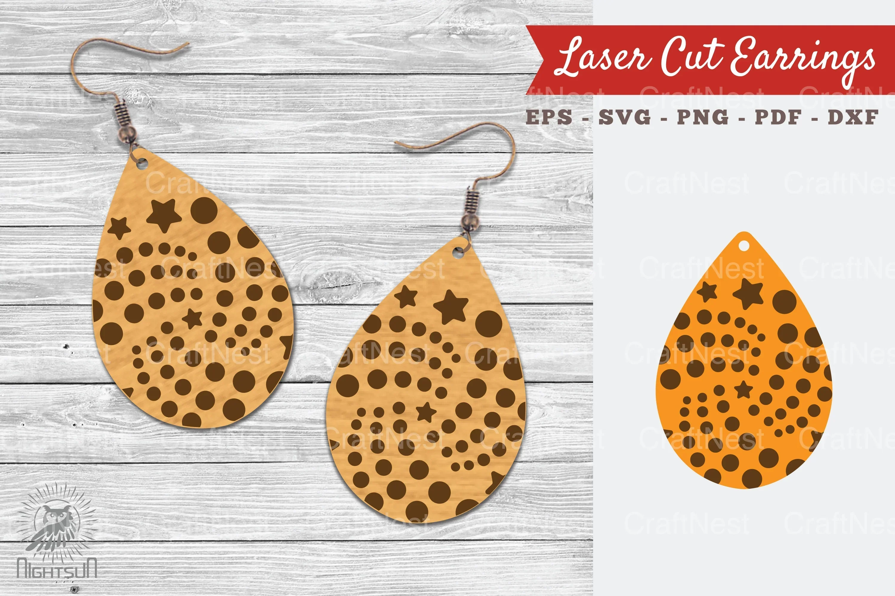 Tear Drop Laser Cut Earrings SVG Bundle
