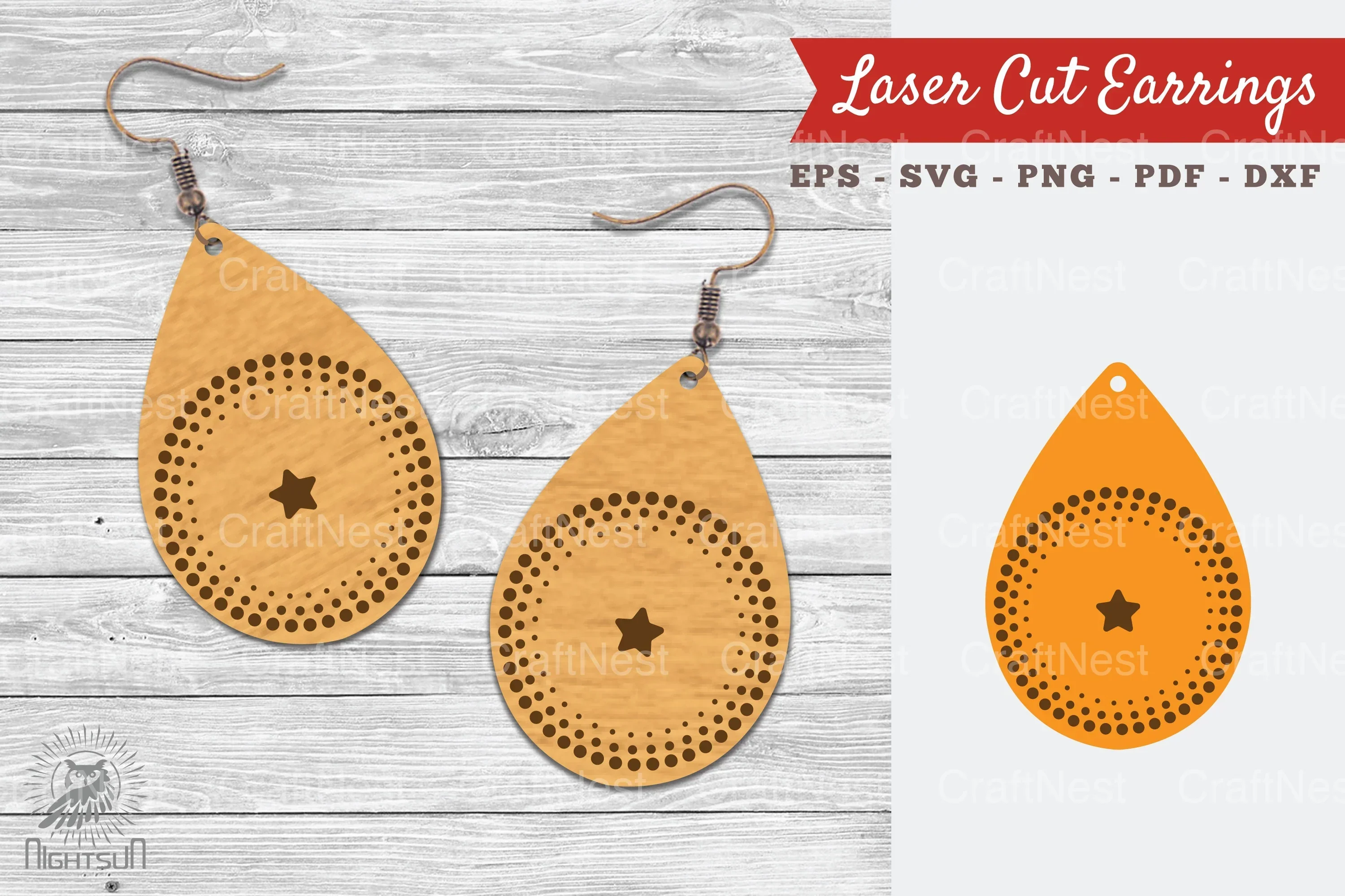 Tear Drop Laser Cut Earrings SVG Bundle