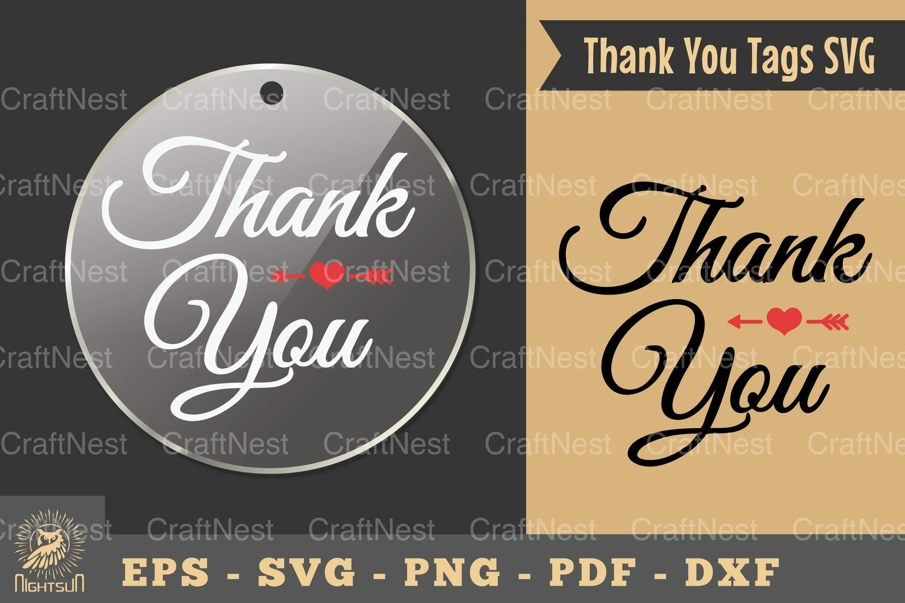Thank You Heart Tags Clipart Bundle