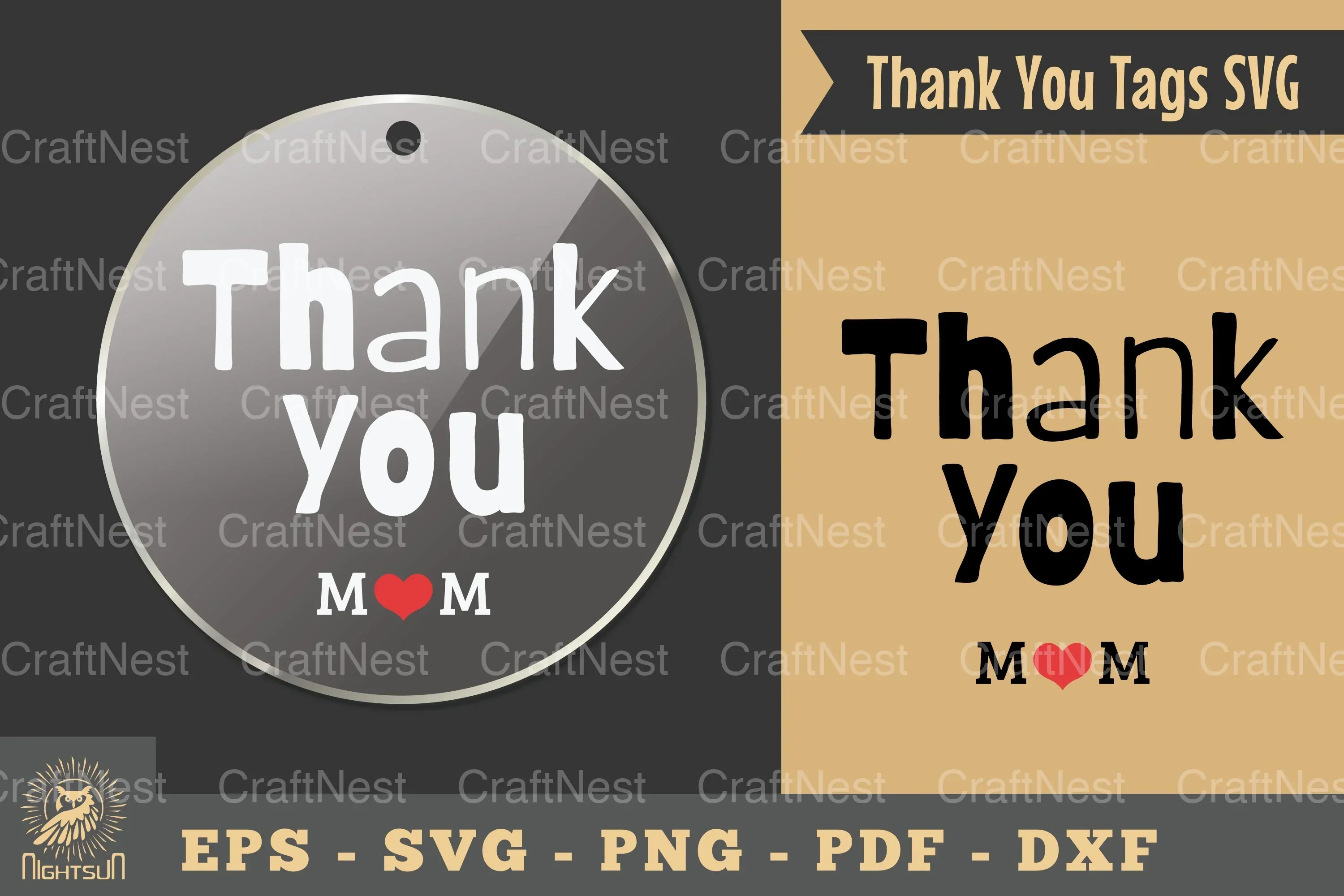 Thank You Mom Tags SVG Bundle