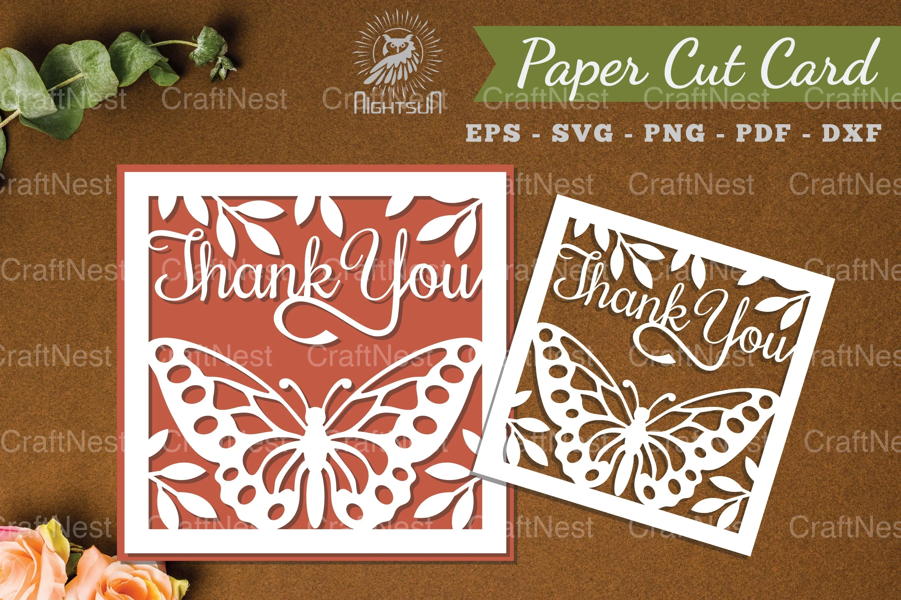 Thank You Papercut Card SVG Bundle