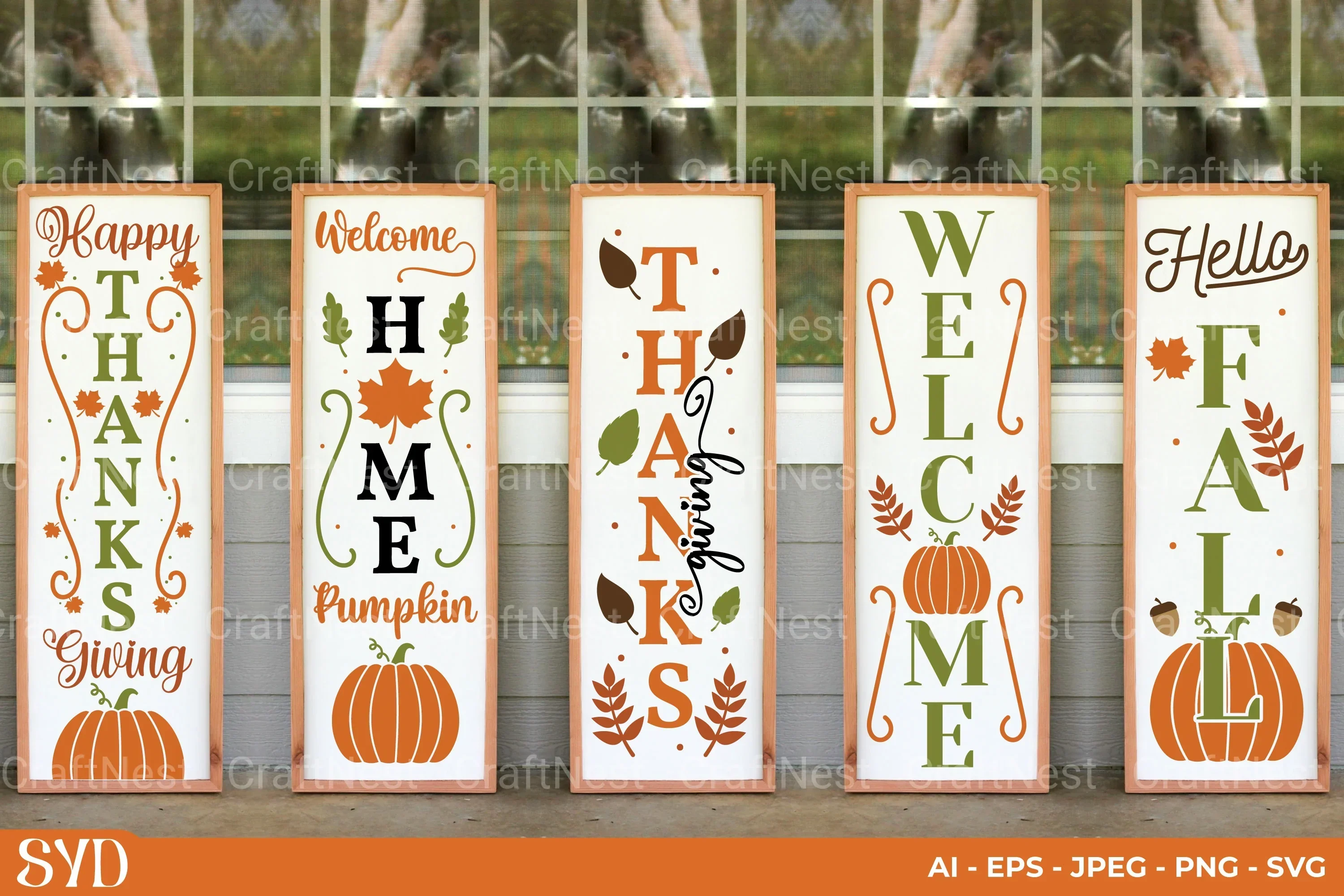 Thanksgiving Vertical Sign SVG Bundle
