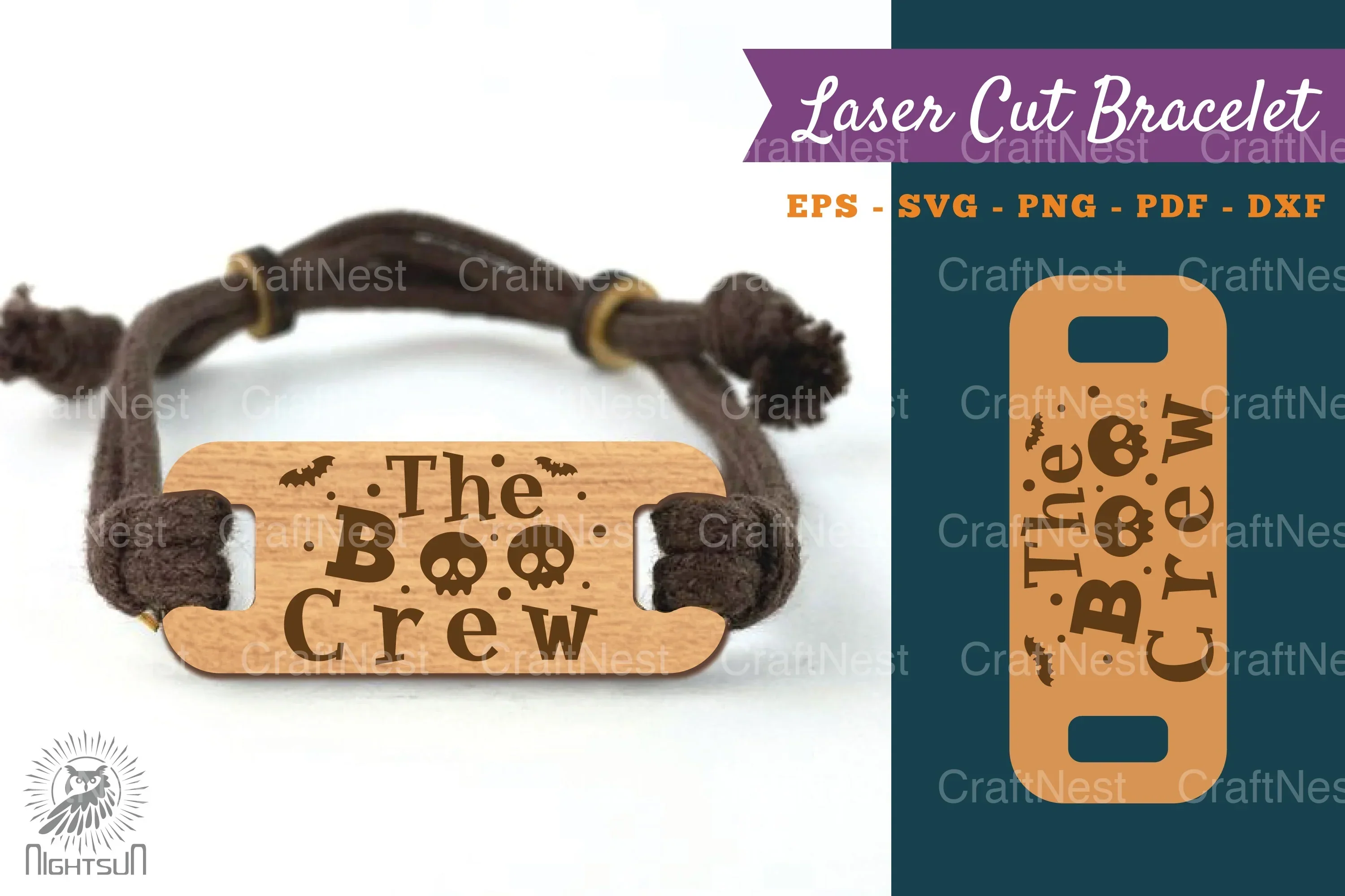 The Boo Crew Laser Cut Bracelet SVG Design Bundle