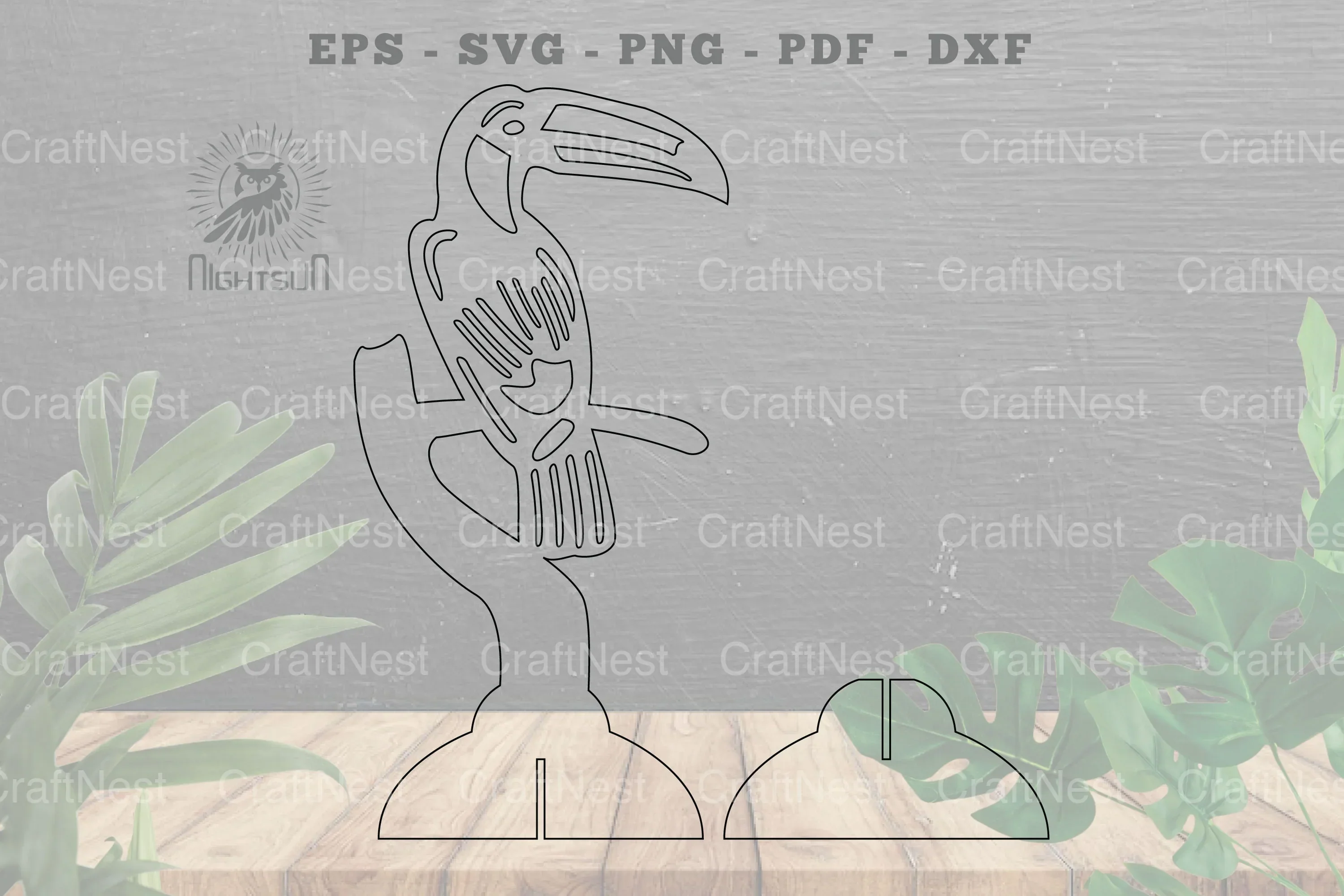 Toucan Bird Laser Cut Home Decor Clipart Bundle - Image 2