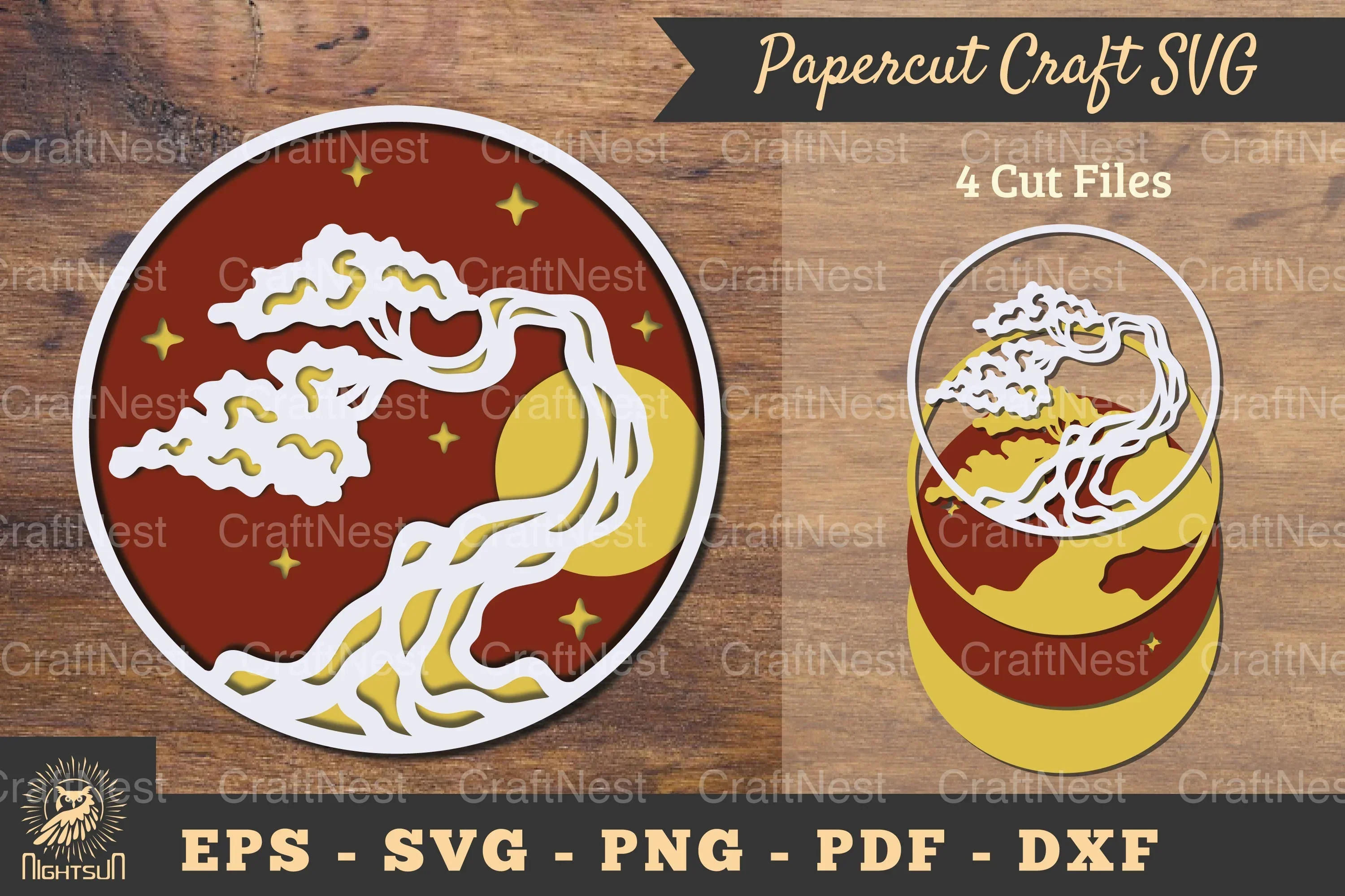 Tree 3D Papercut Paper Craft Clipart Bundle