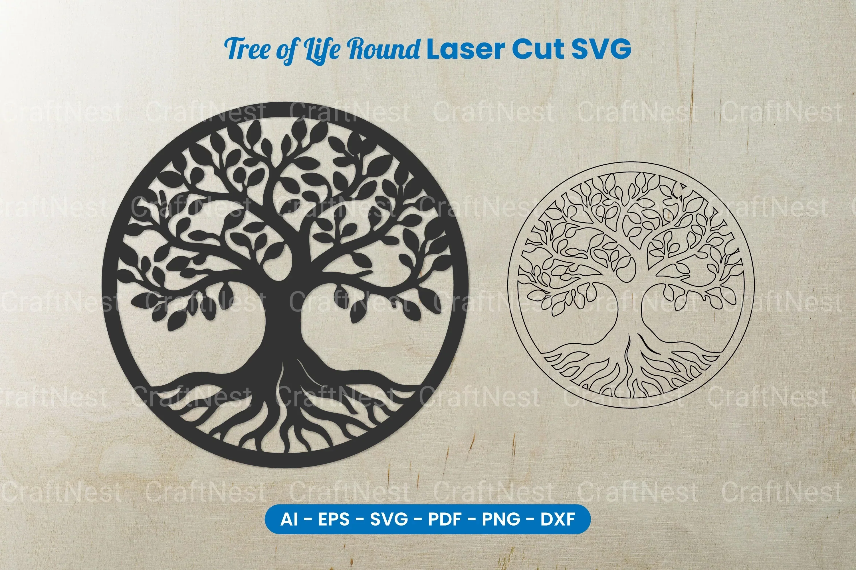 Tree of Life Round Laser Cut SVG Bundle