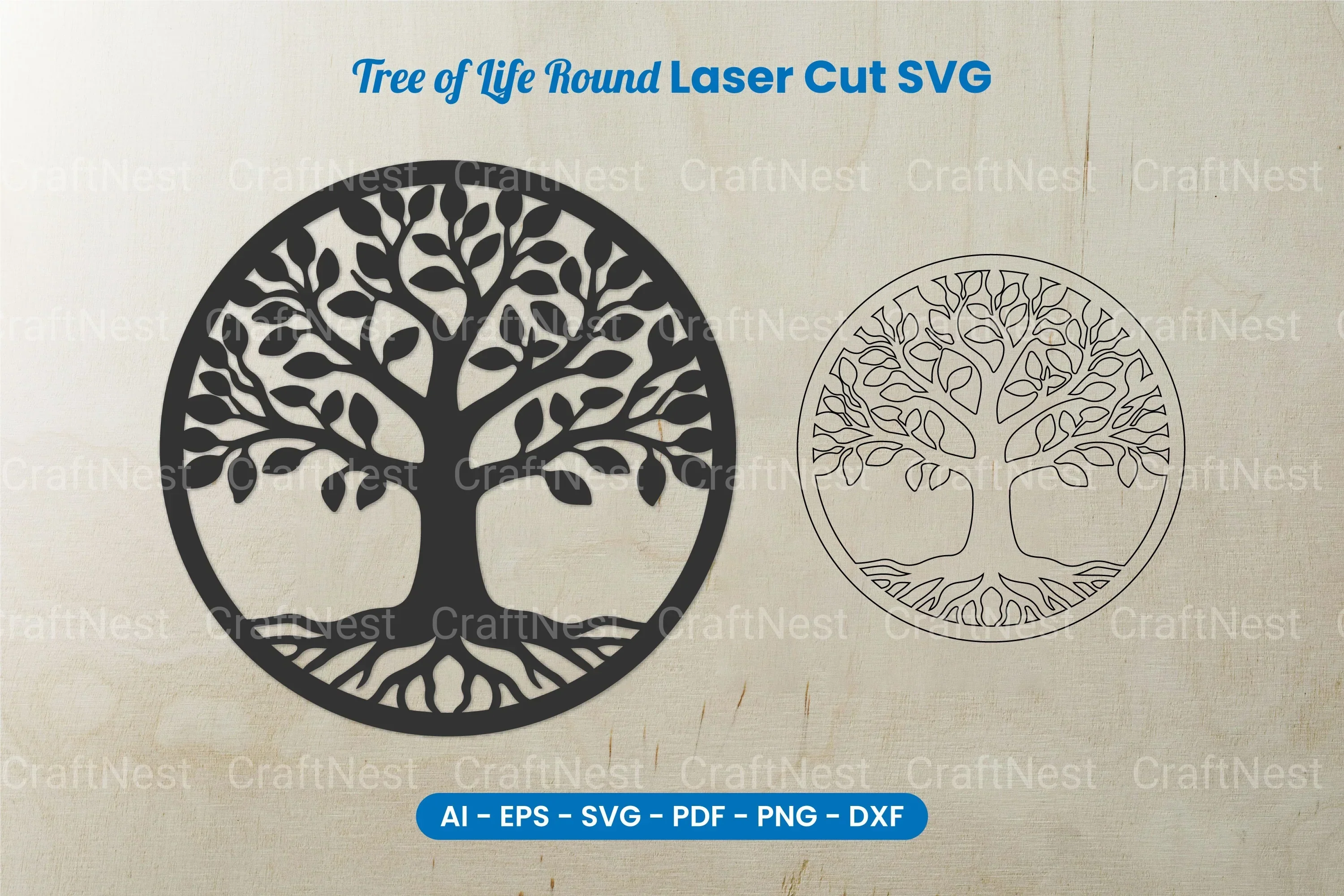 Tree of Life Round Laser Cut SVG Bundle