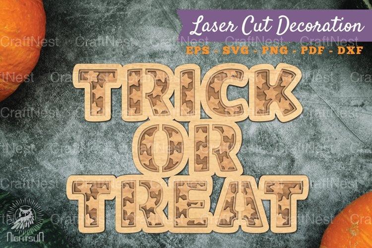 Trick Or Treat 3D Lasercut Decoration Clipart Bundle