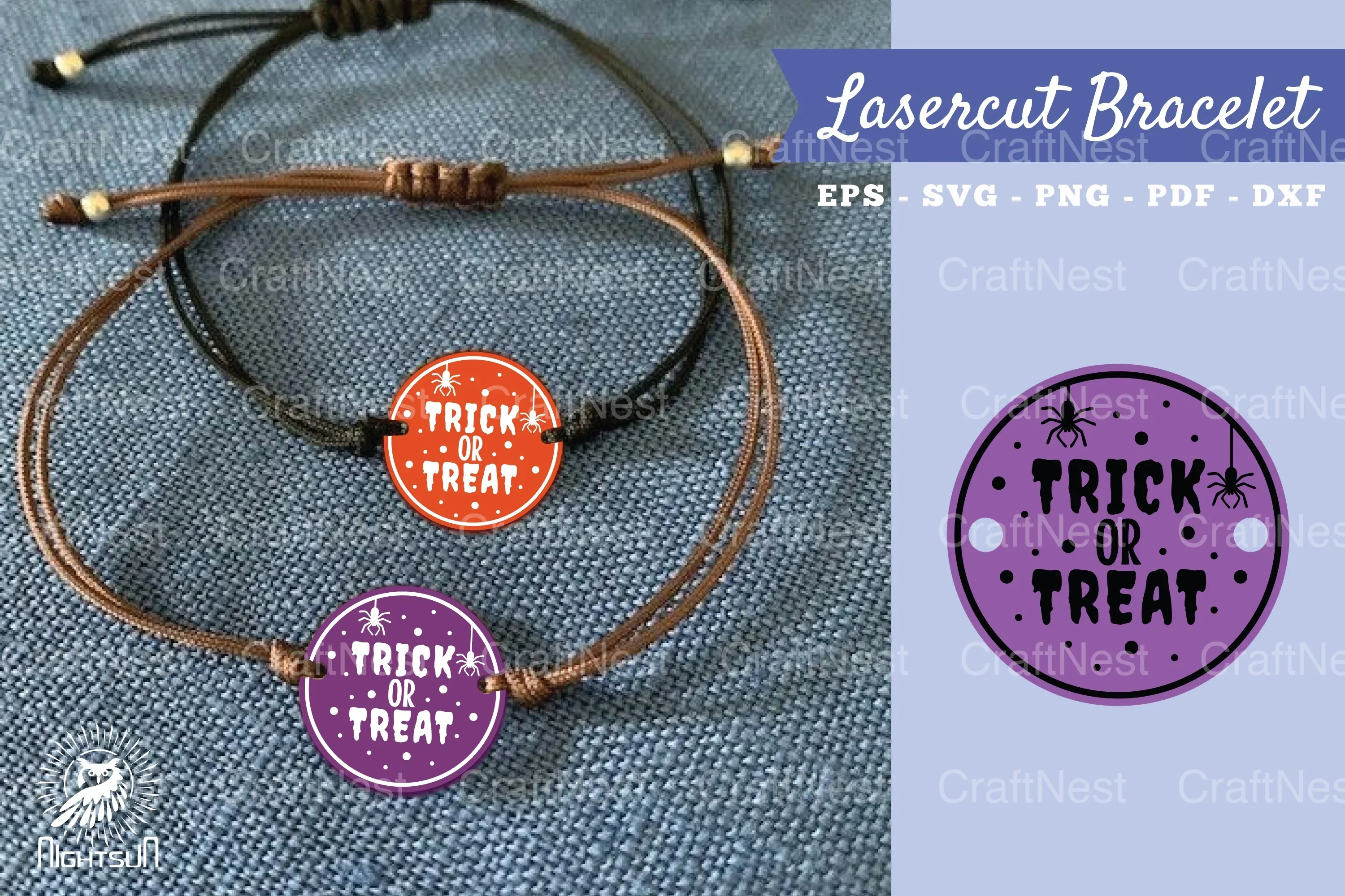 Trick Or Treat Laser Cut Bracelet Design Bundle
