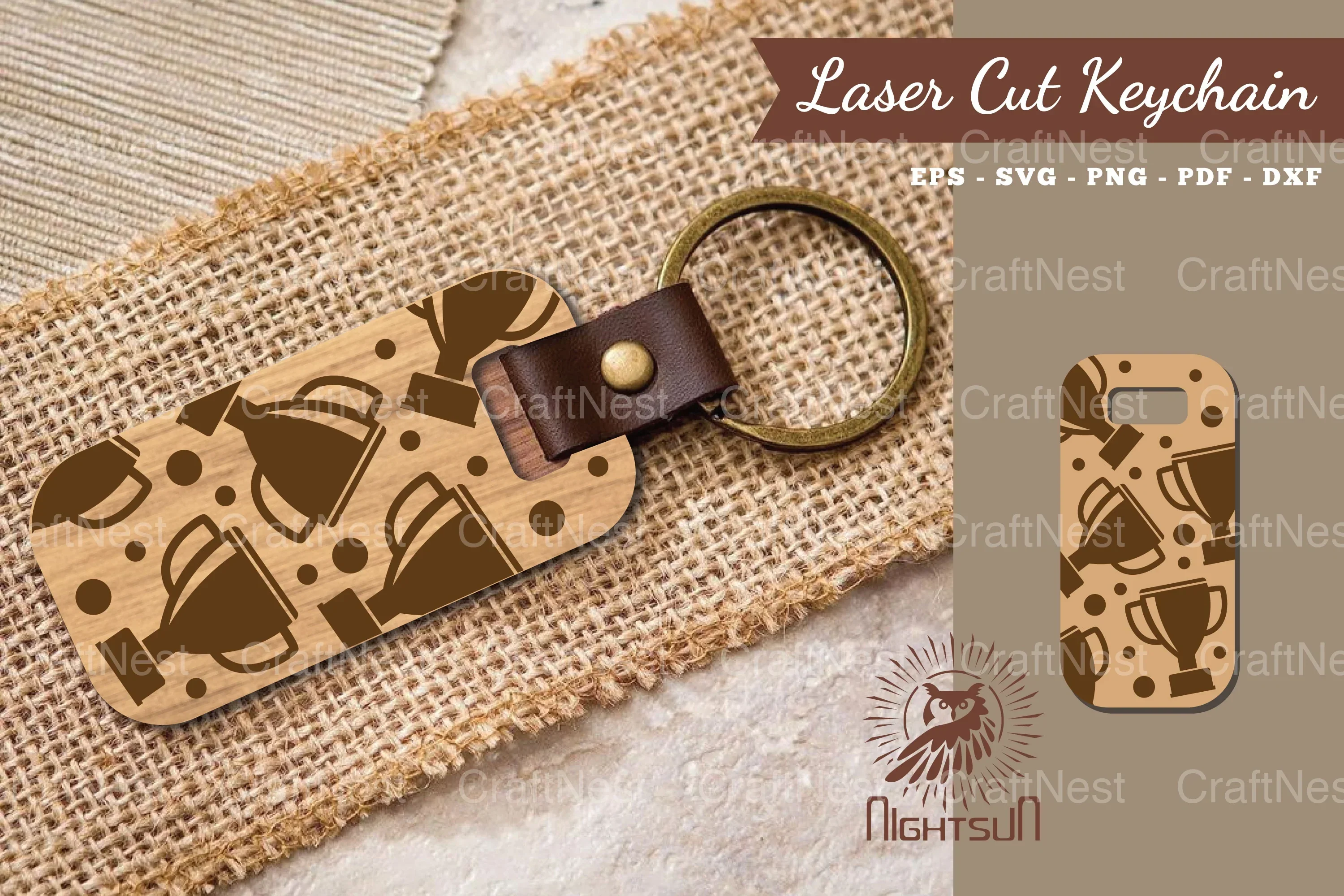 Trophy Laser Cut Keychain Design Bundle