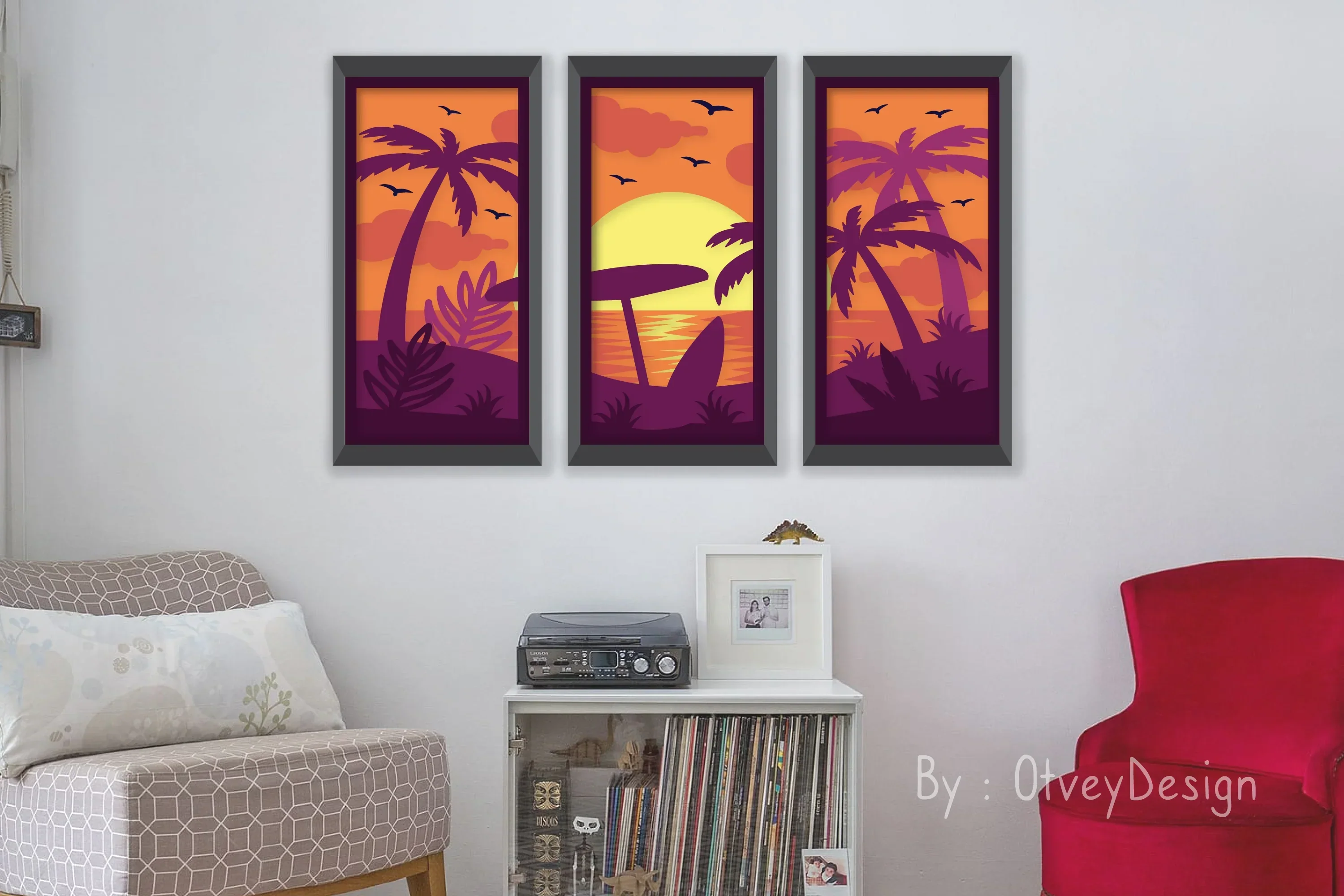 Tropical Beach 3D Layered Papercut SVG Bundle - Image 3