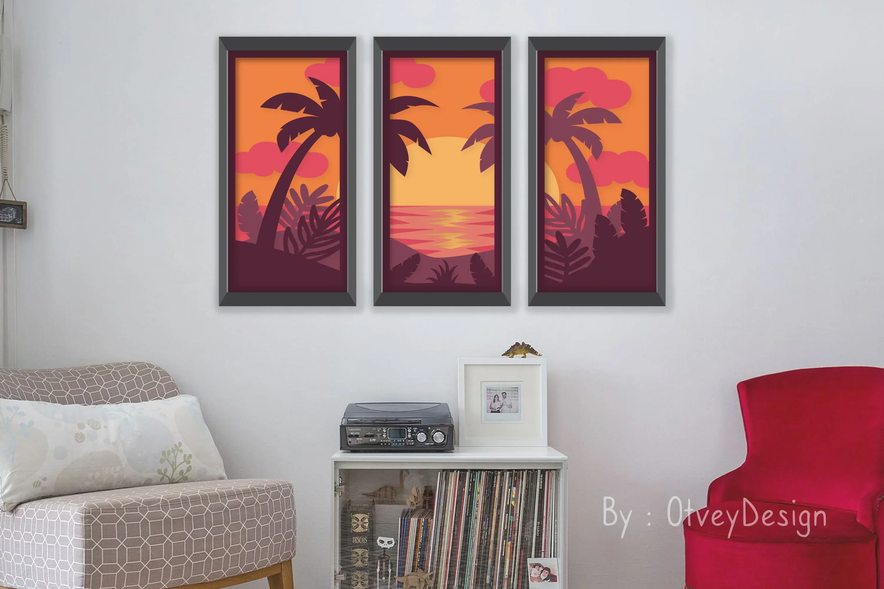 Tropical Beach 3D Layered Papercut SVG Bundle - Image 3