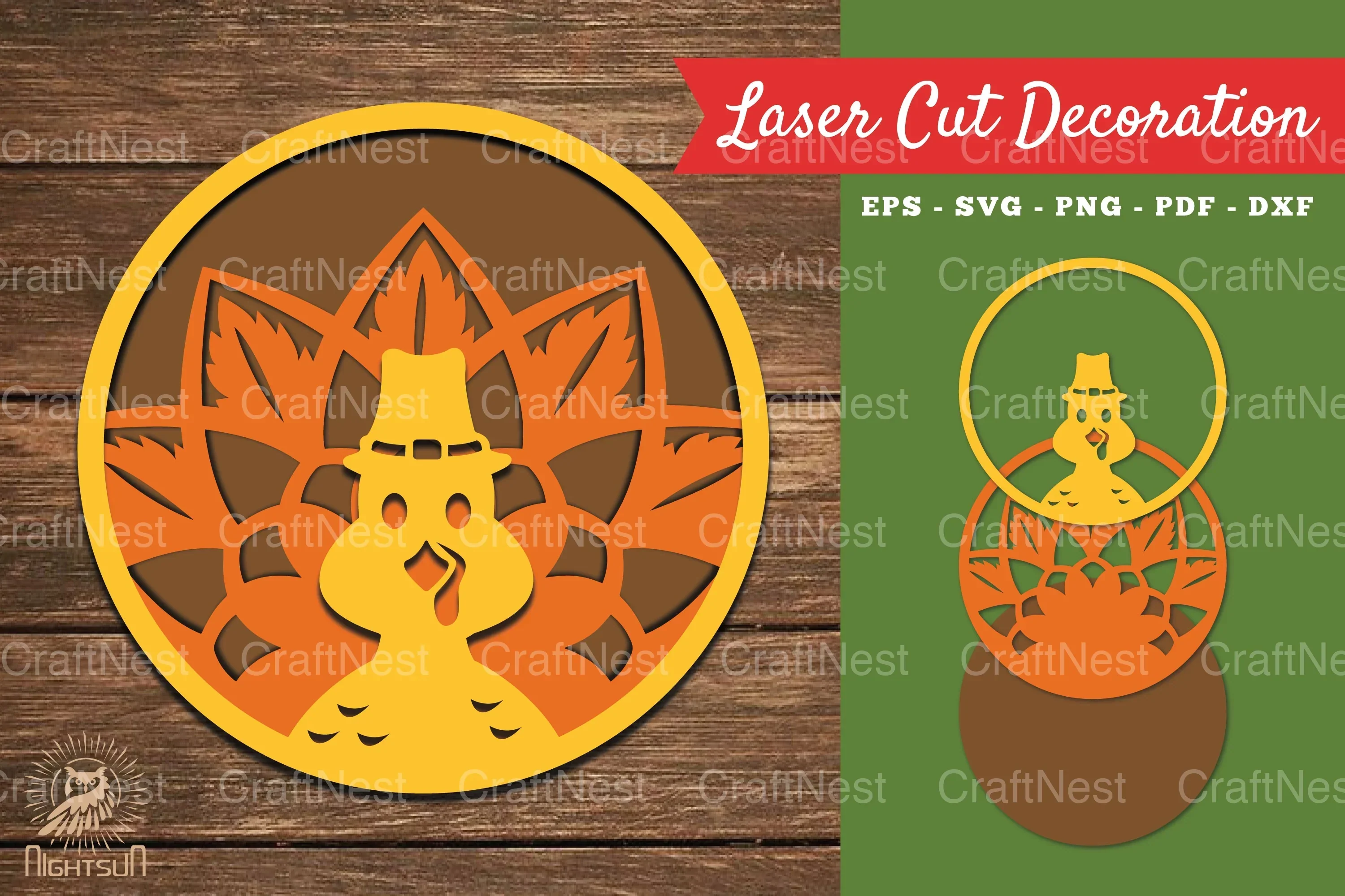 Turkey Laser Cut Decoration SVG Bundle