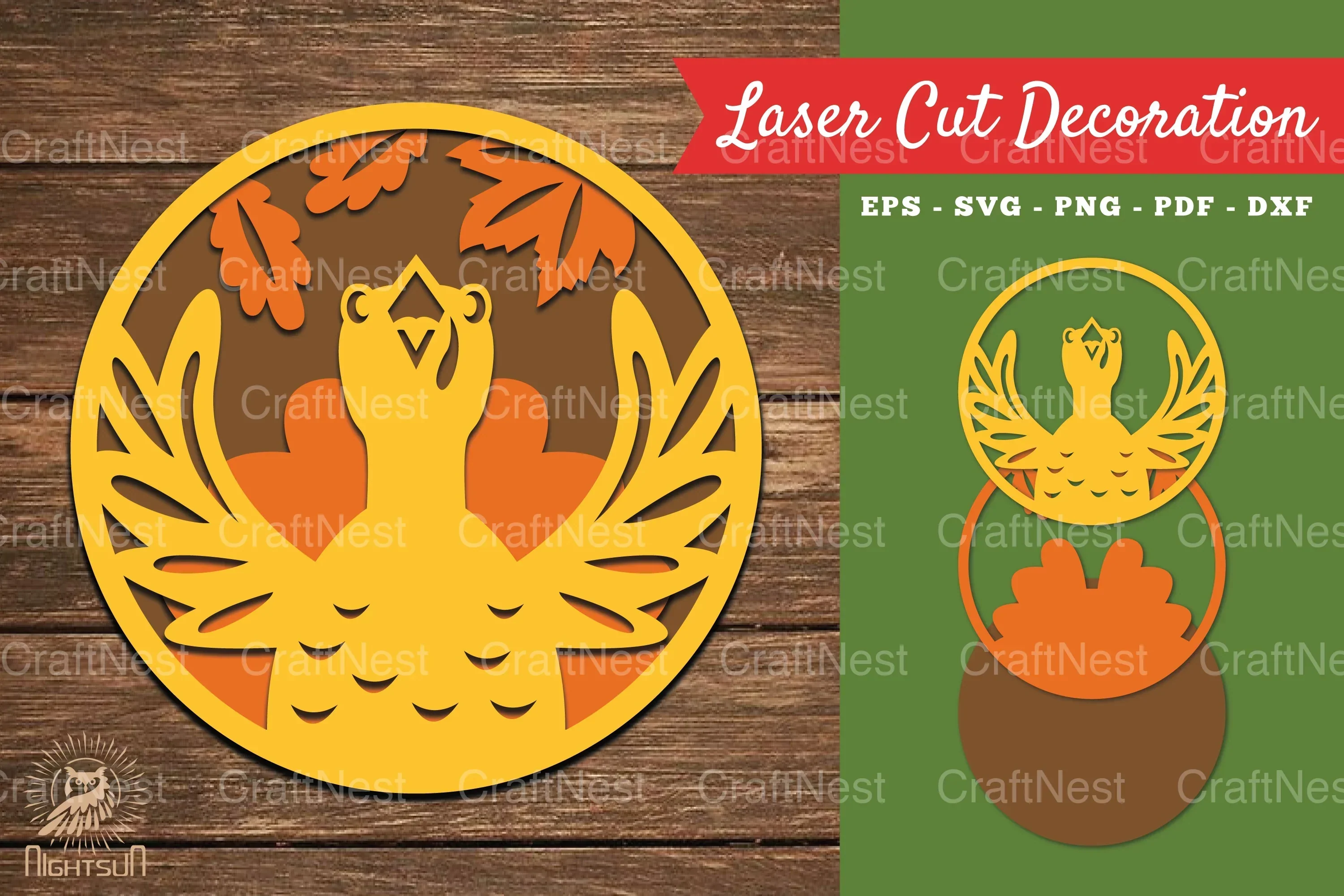Turkey Laser Cut Decoration SVG Bundle