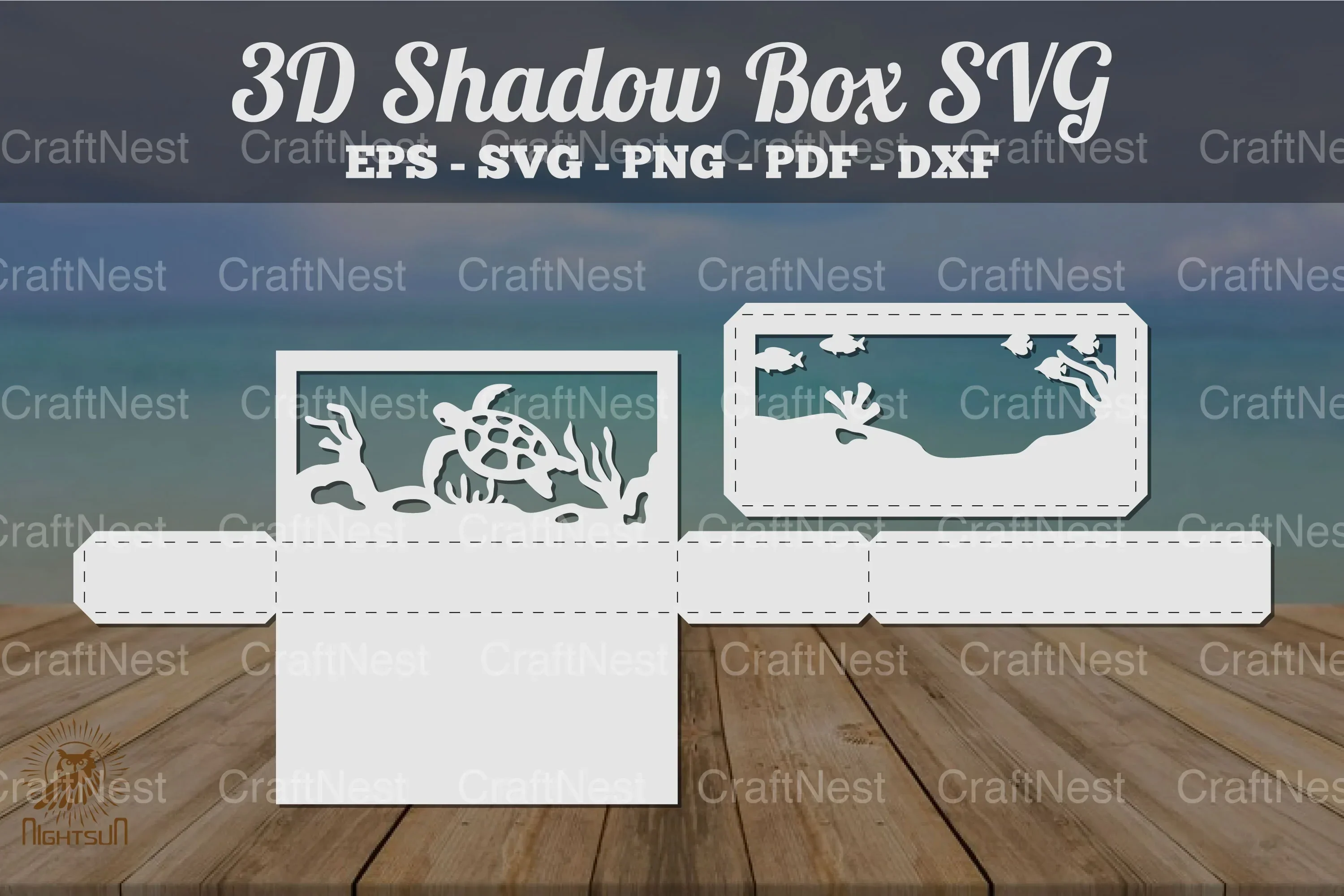 Underwater Scene 3D Shadow Box Bundle - Clipart Collection - Image 3