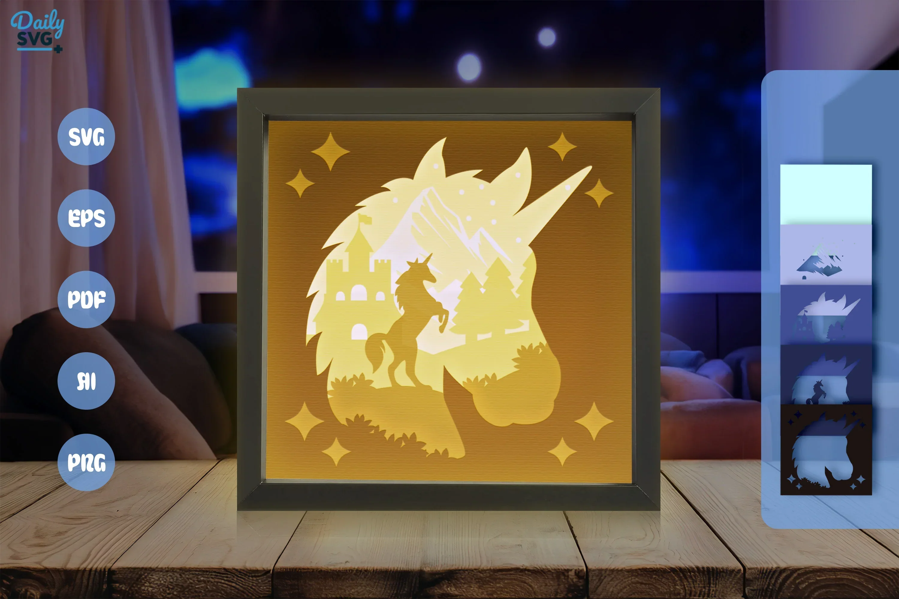 Unicorn Head Papercut SVG Bundle - Image 3