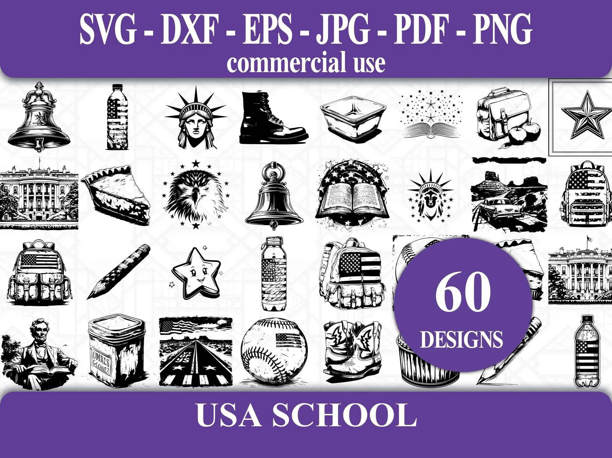 USA Back To School SVG Bundle