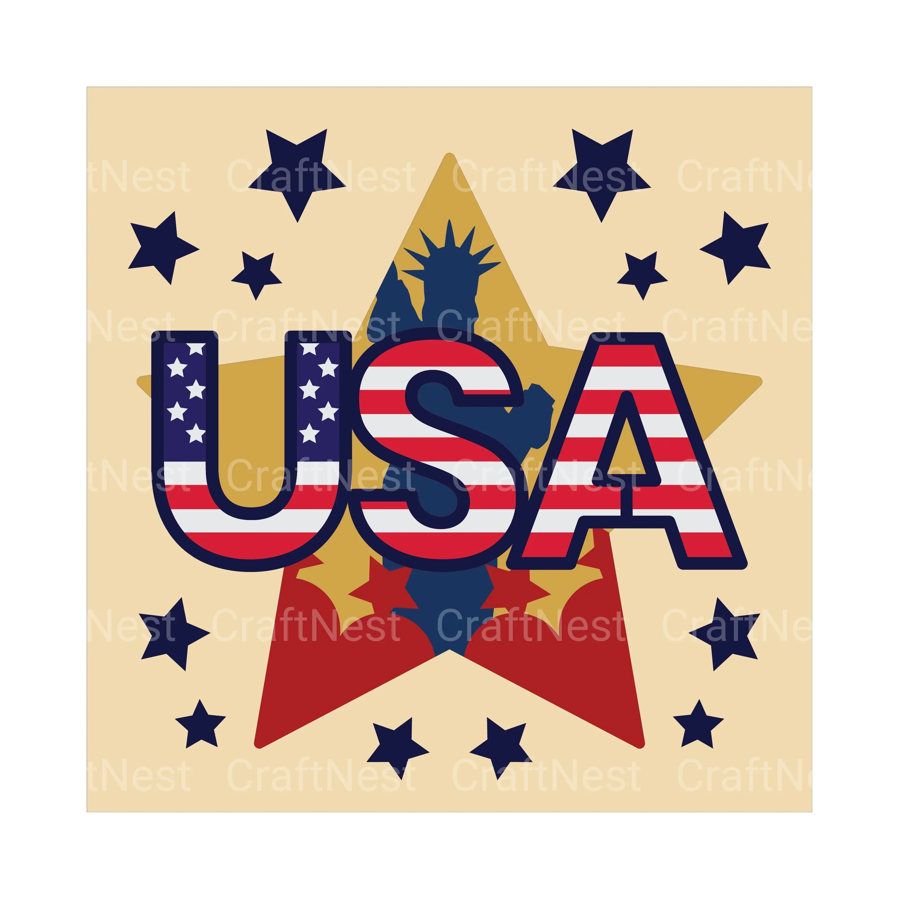 USA Sign Layered Box Paper Cut SVG Bundle