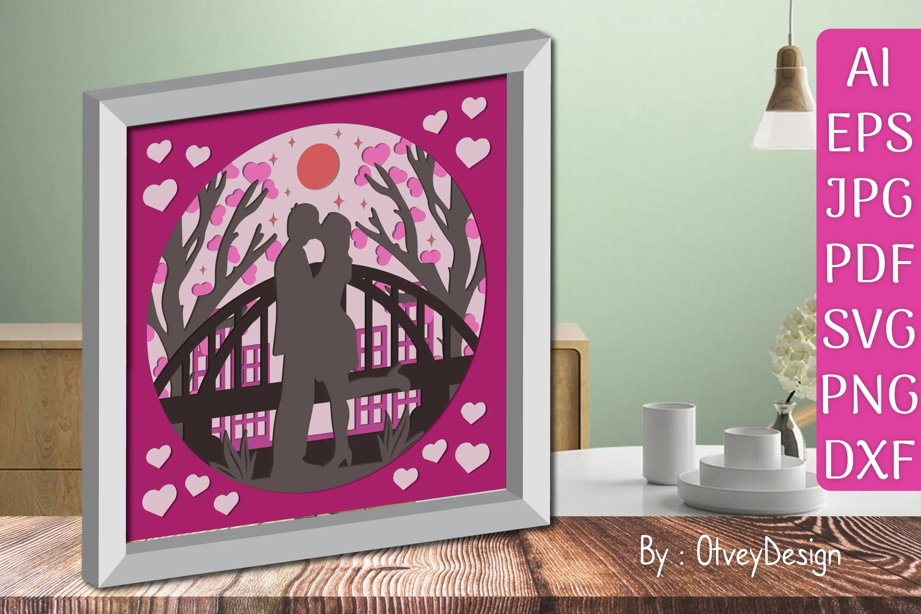 Valentine Gnome Shadow Box SVG Bundle - Image 2