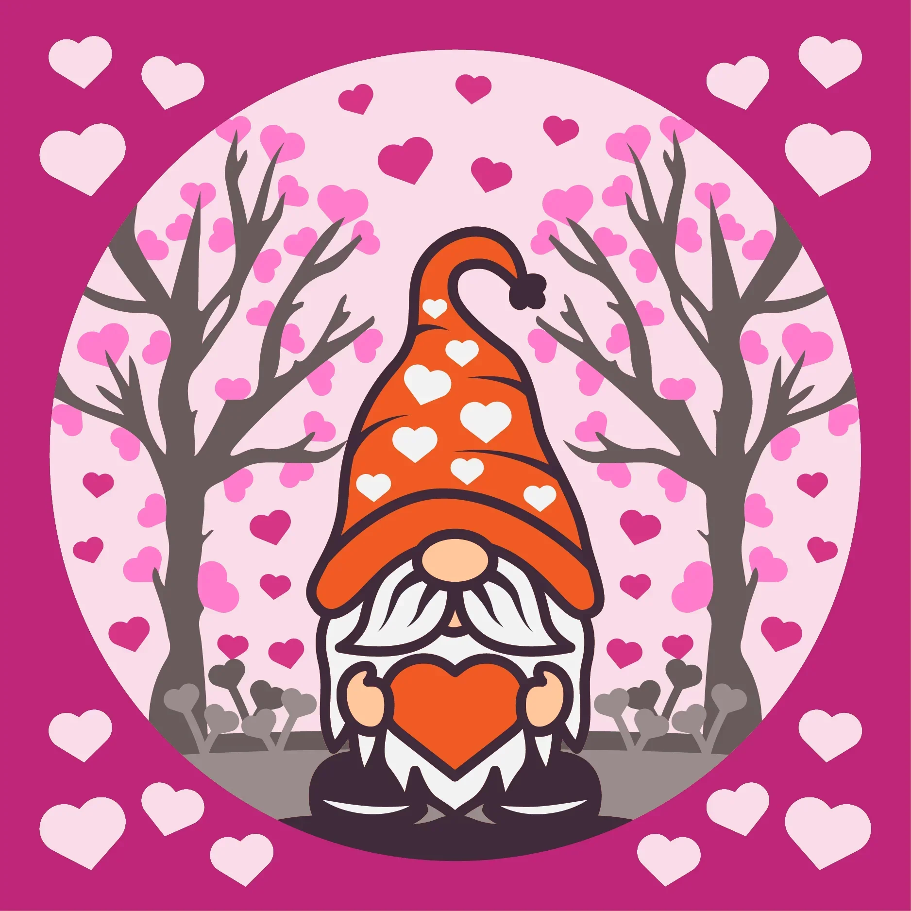 Valentine Gnome Shadow Box SVG Bundle