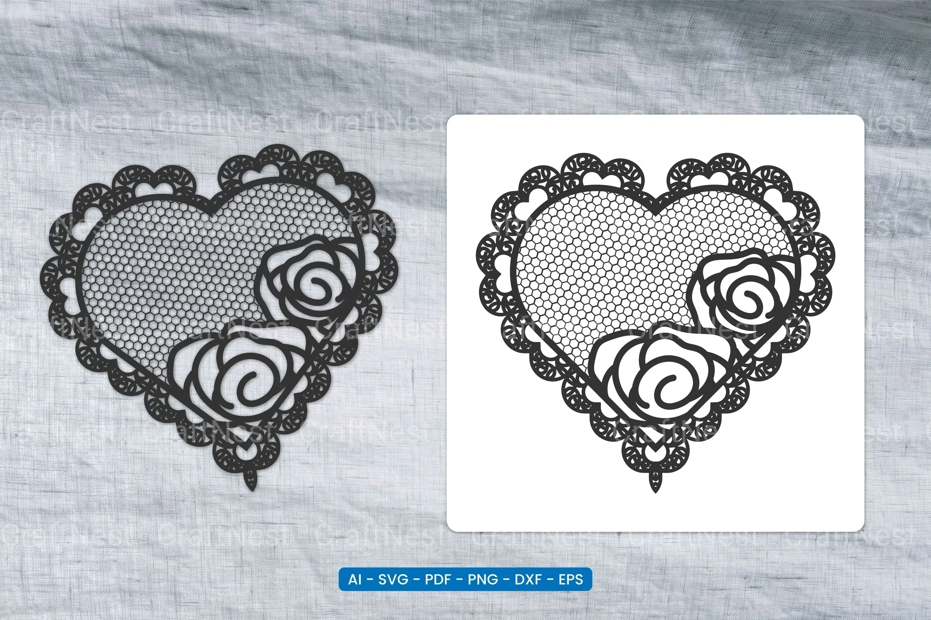 Valentine Lace Heart SVG Bundle