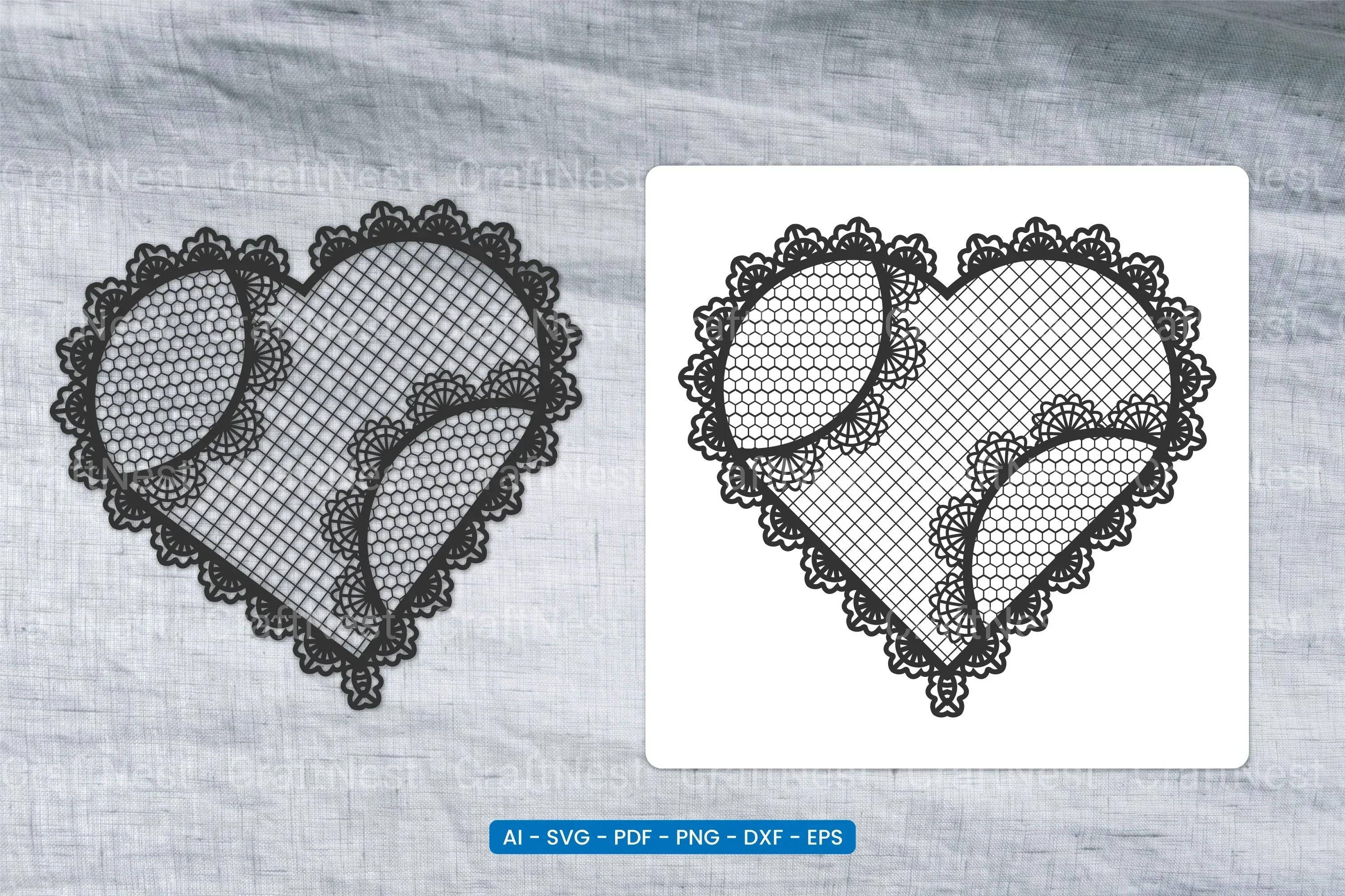 Valentine Lace Heart SVG Bundle
