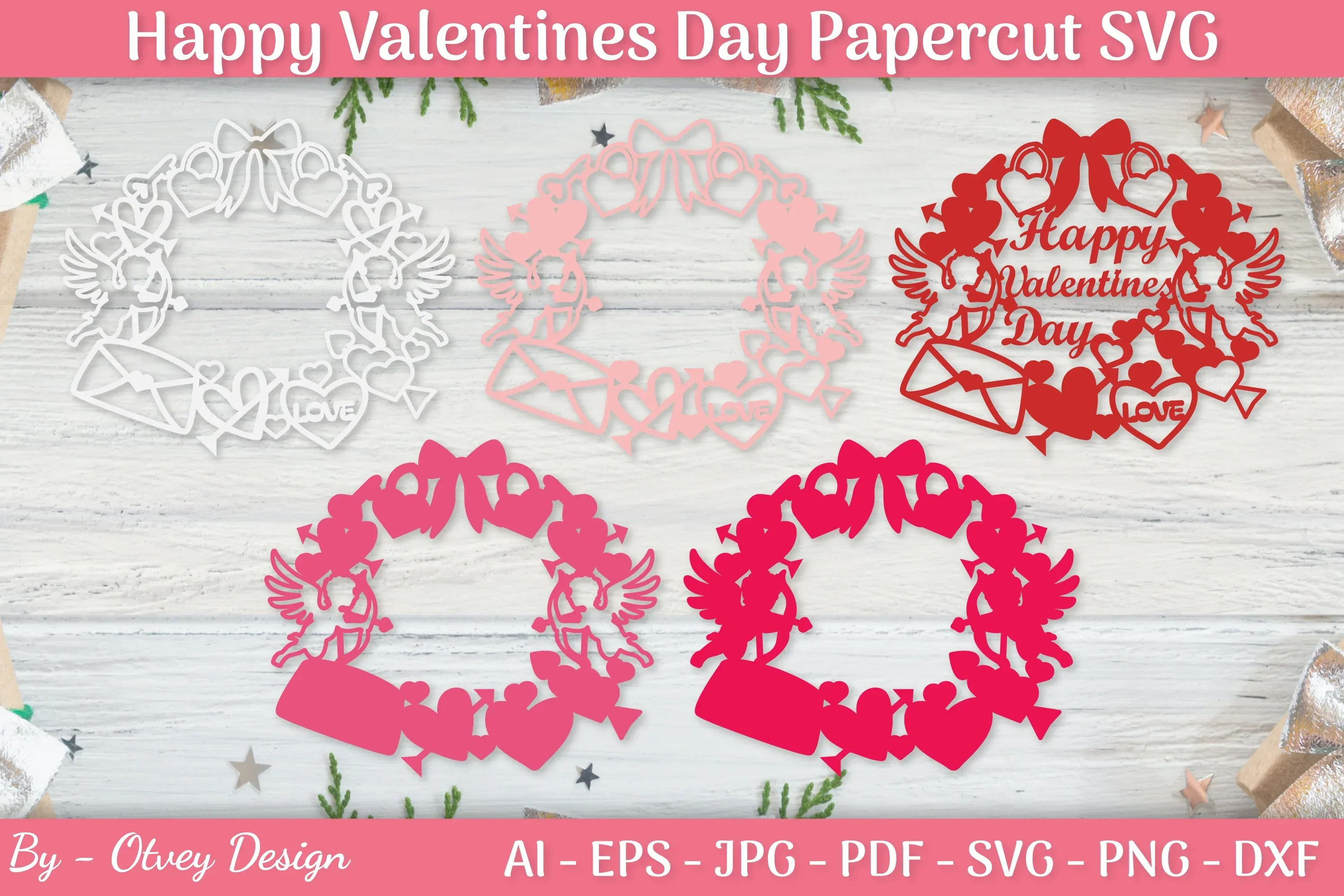 Valentine Papercut SVG Bundle - Image 2
