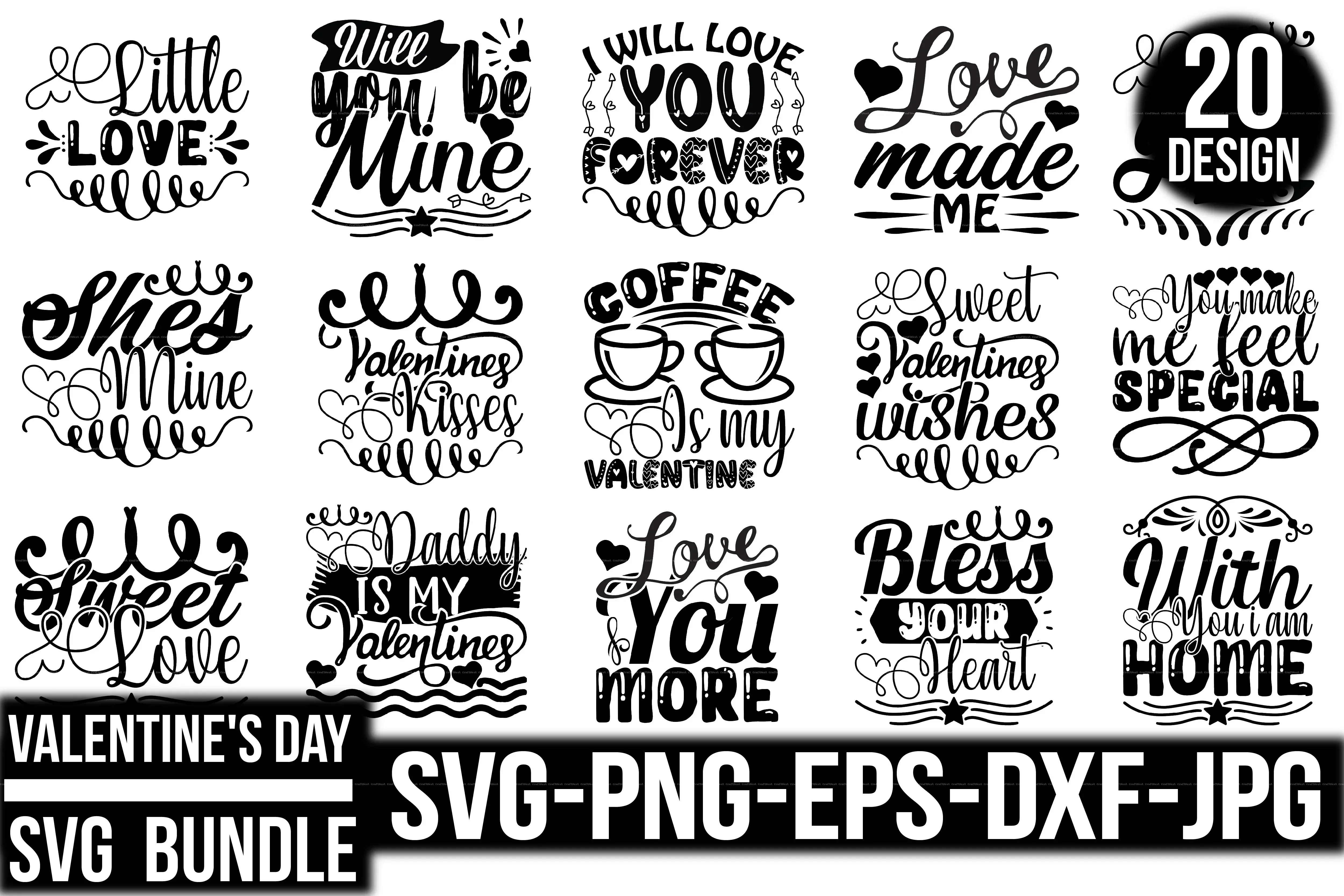 Valentine SVG Bundle for Crafting - Image 2