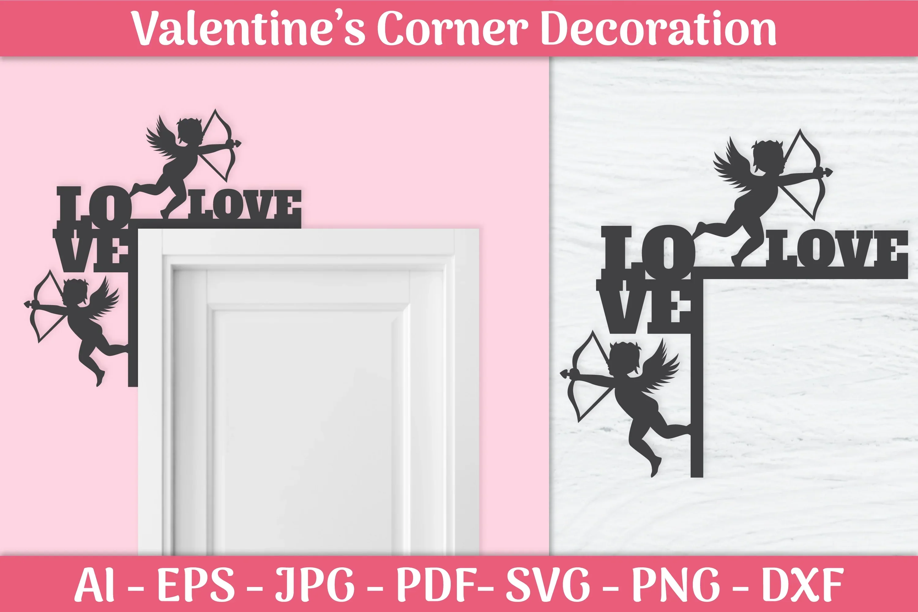 Valentine's Day Gnomes Door Corner SVG Bundle