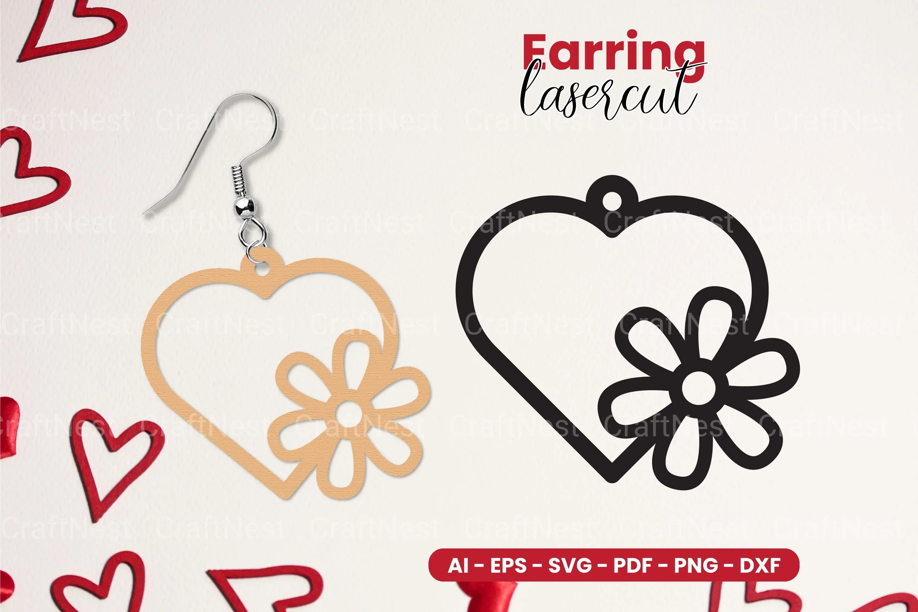 Valentine's Earring Laser Cut SVG Bundle
