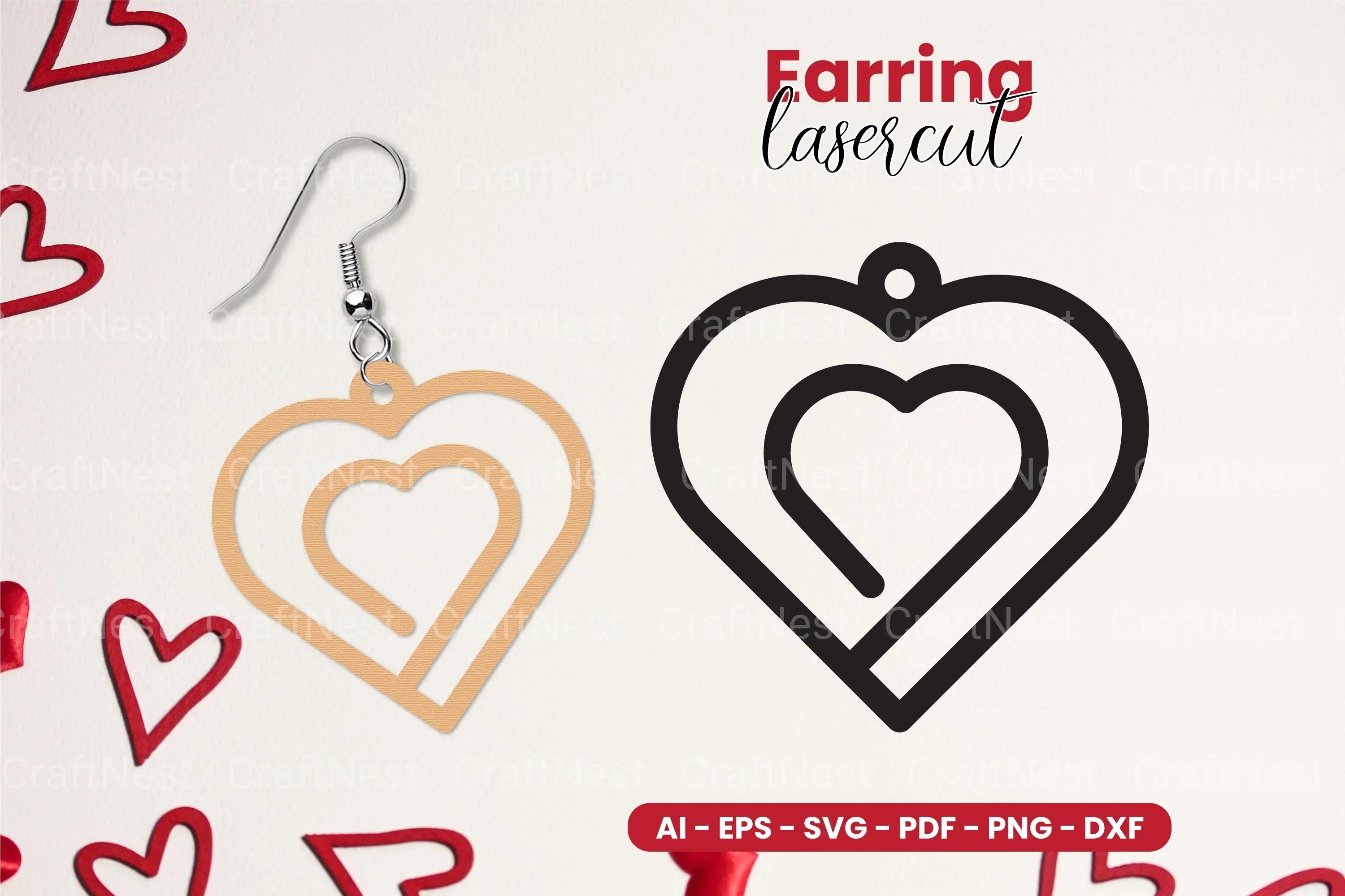 Valentine's Earring Lasercut SVG Bundle