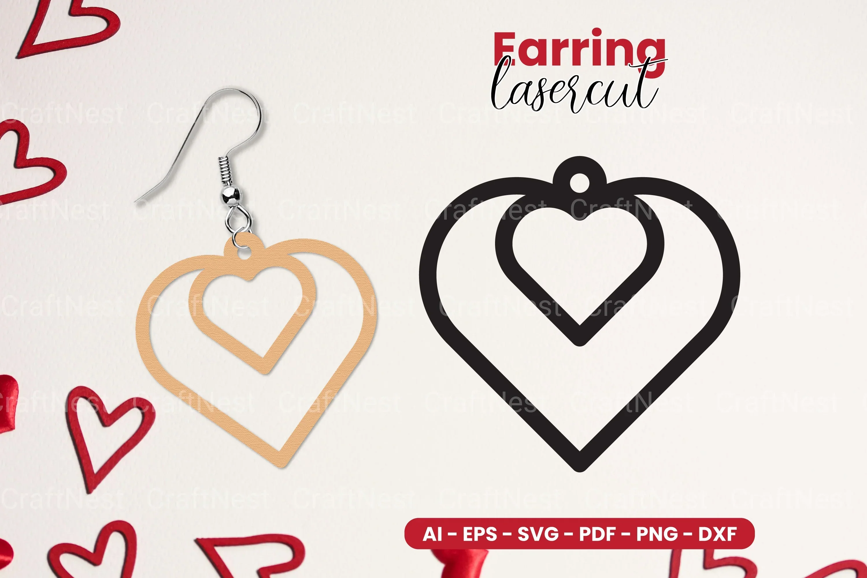 Valentine's Earring Lasercut SVG Bundle