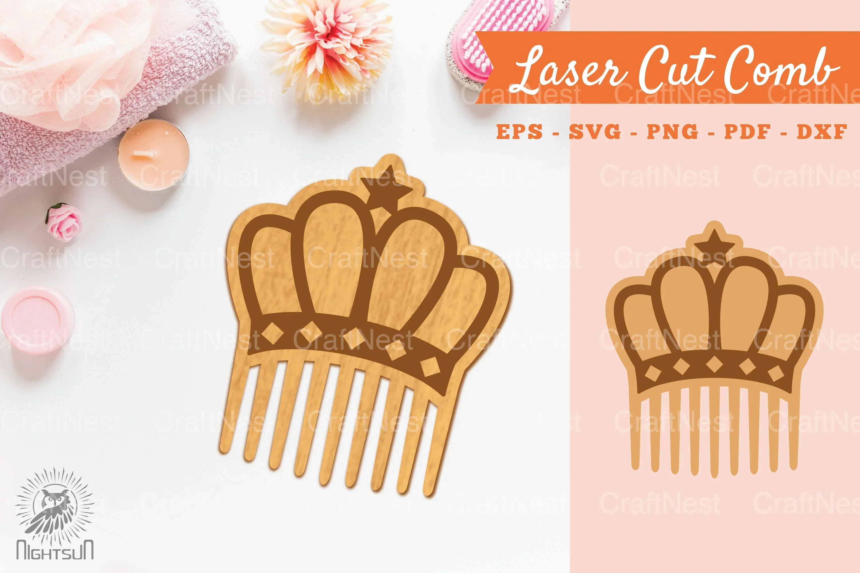 Victorian Crown Laser Cut Comb SVG Bundle