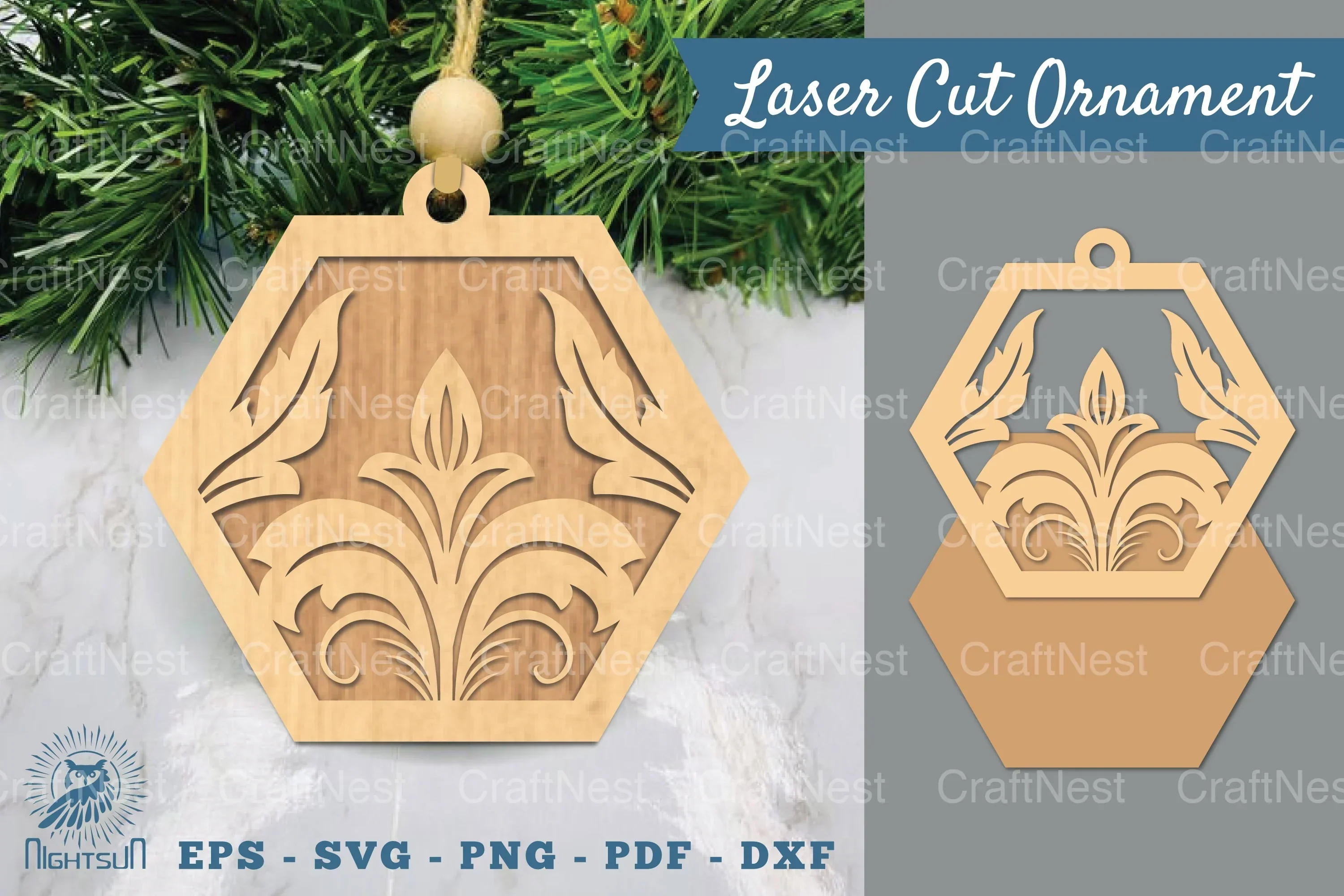 Victorian Floral Laser Cut Ornament Clipart Bundle