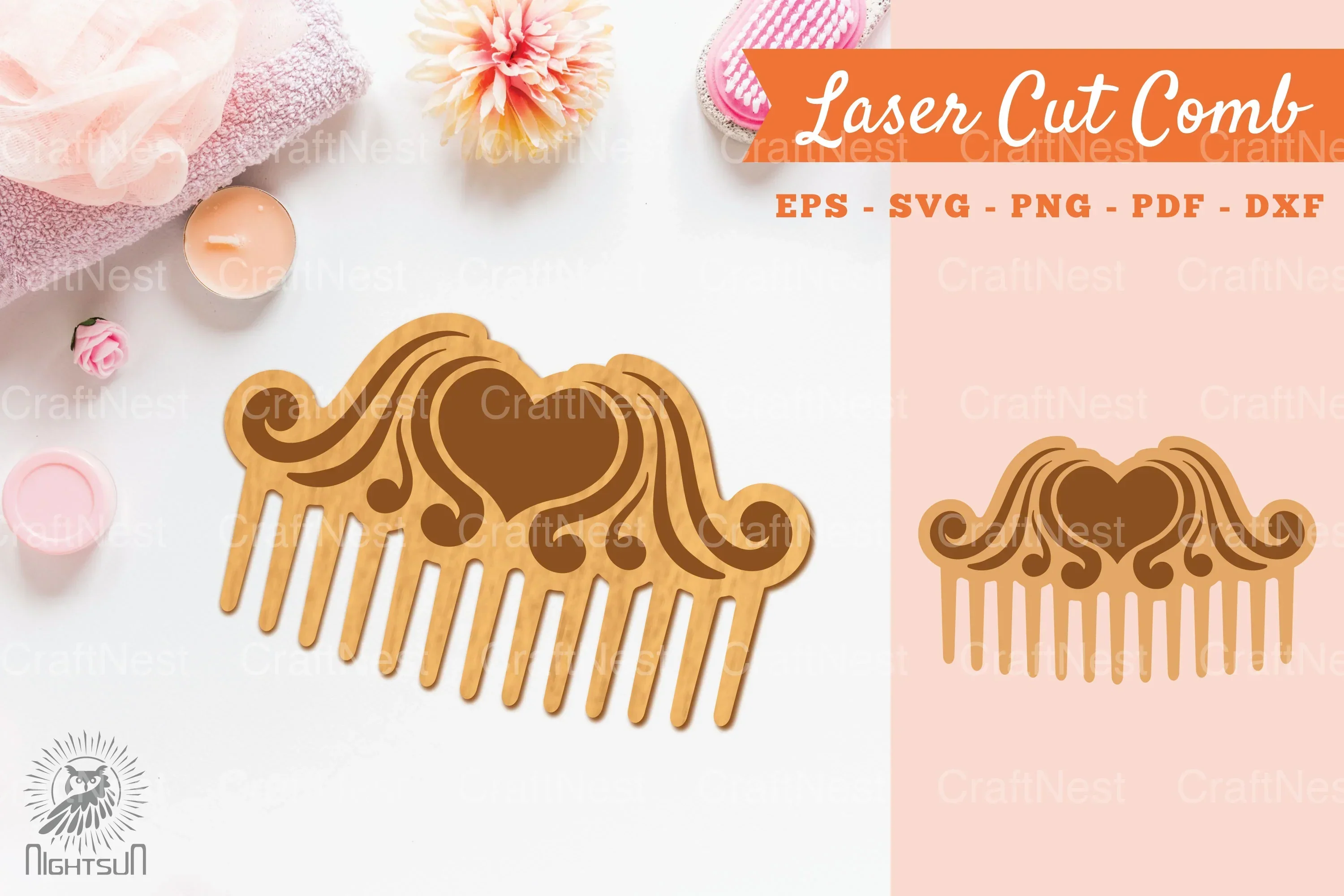 Victorian Heart Laser Cut Comb Clipart Bundle