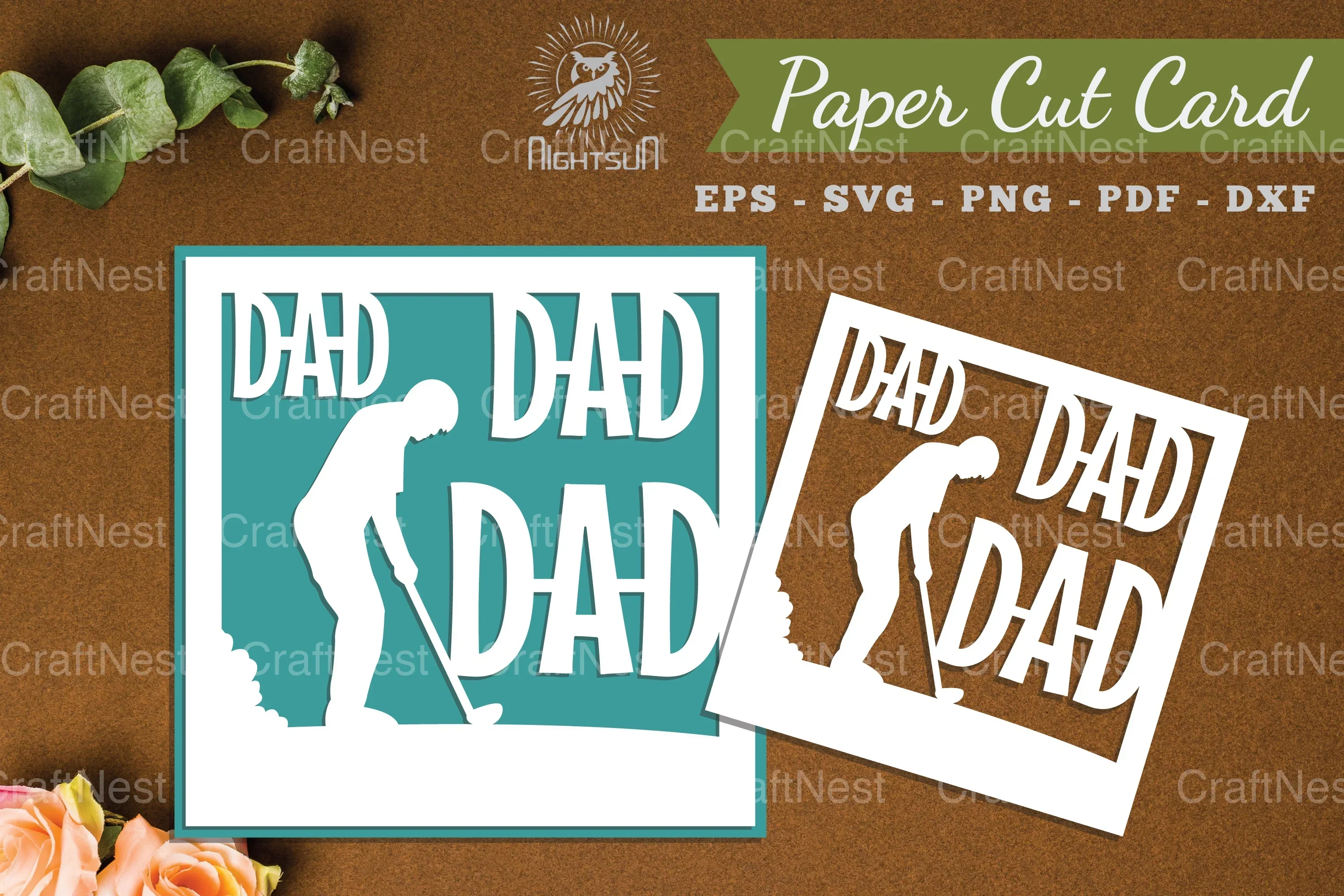Vintage Dad Paper Cut Card SVG Bundle