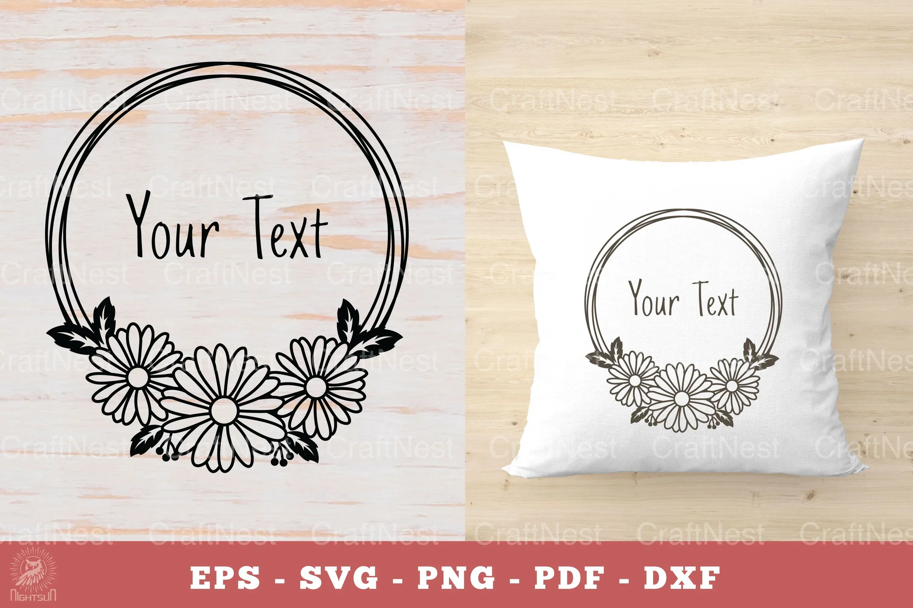 Vintage Daisy Flowers Monogram Clipart Bundle