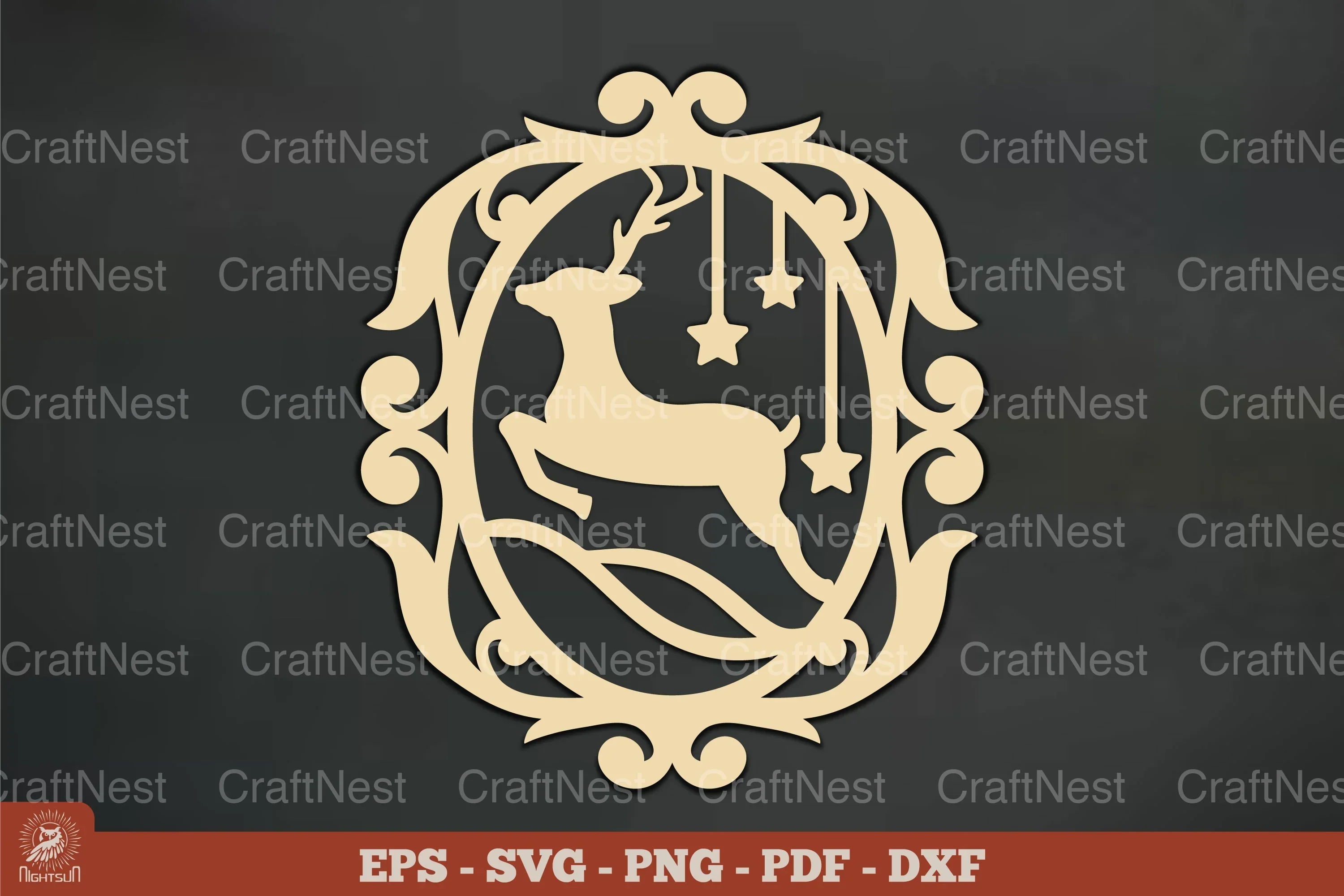 Vintage Deer Ornament Clipart Bundle