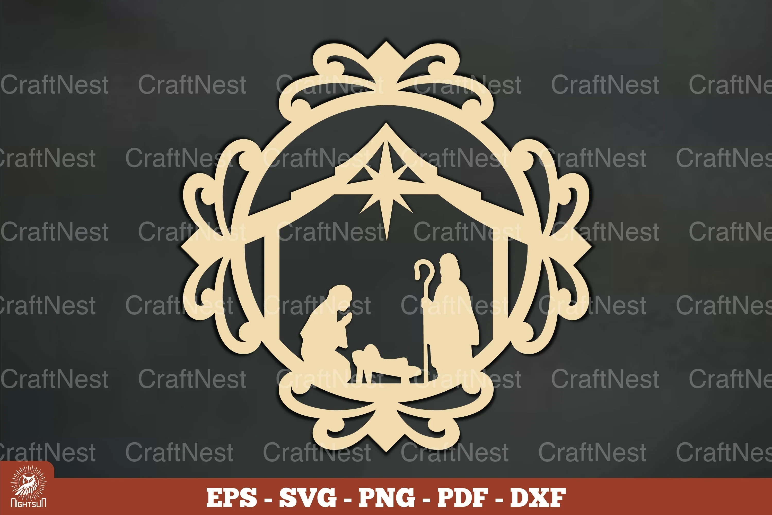 Vintage Nativity Ornament SVG Bundle