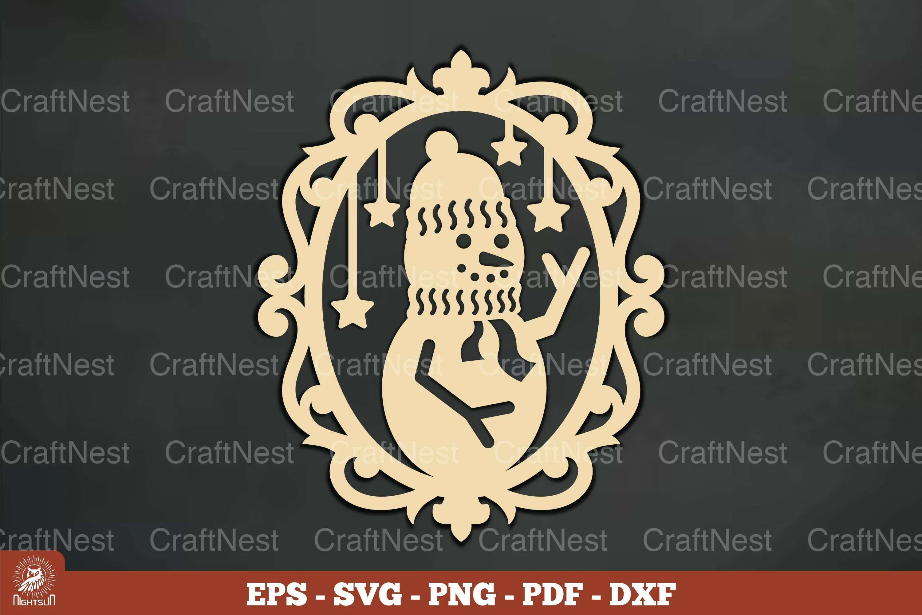 Vintage Snowman Ornament Clipart Bundle