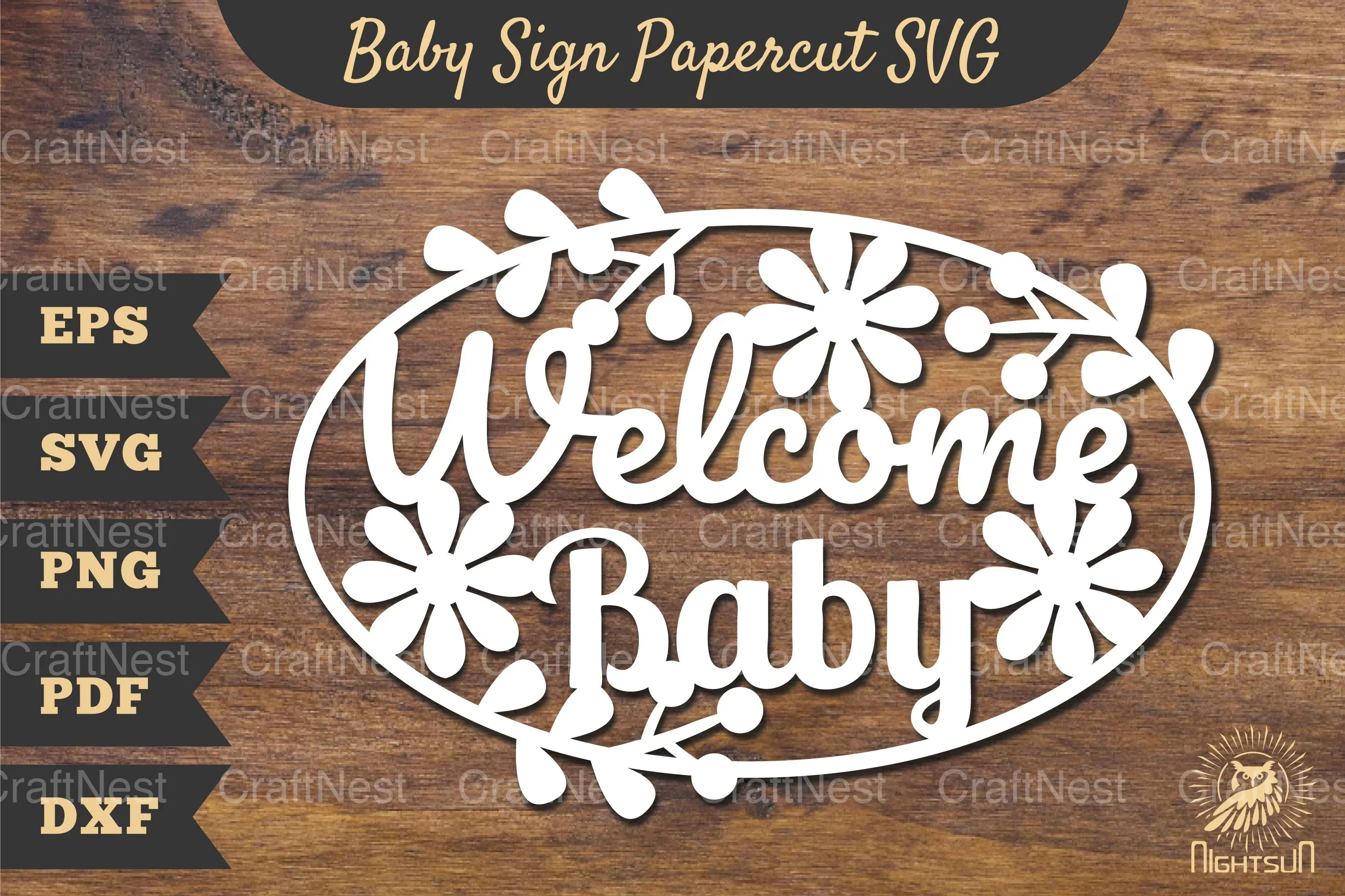 Welcome Baby Papercut SVG Bundle