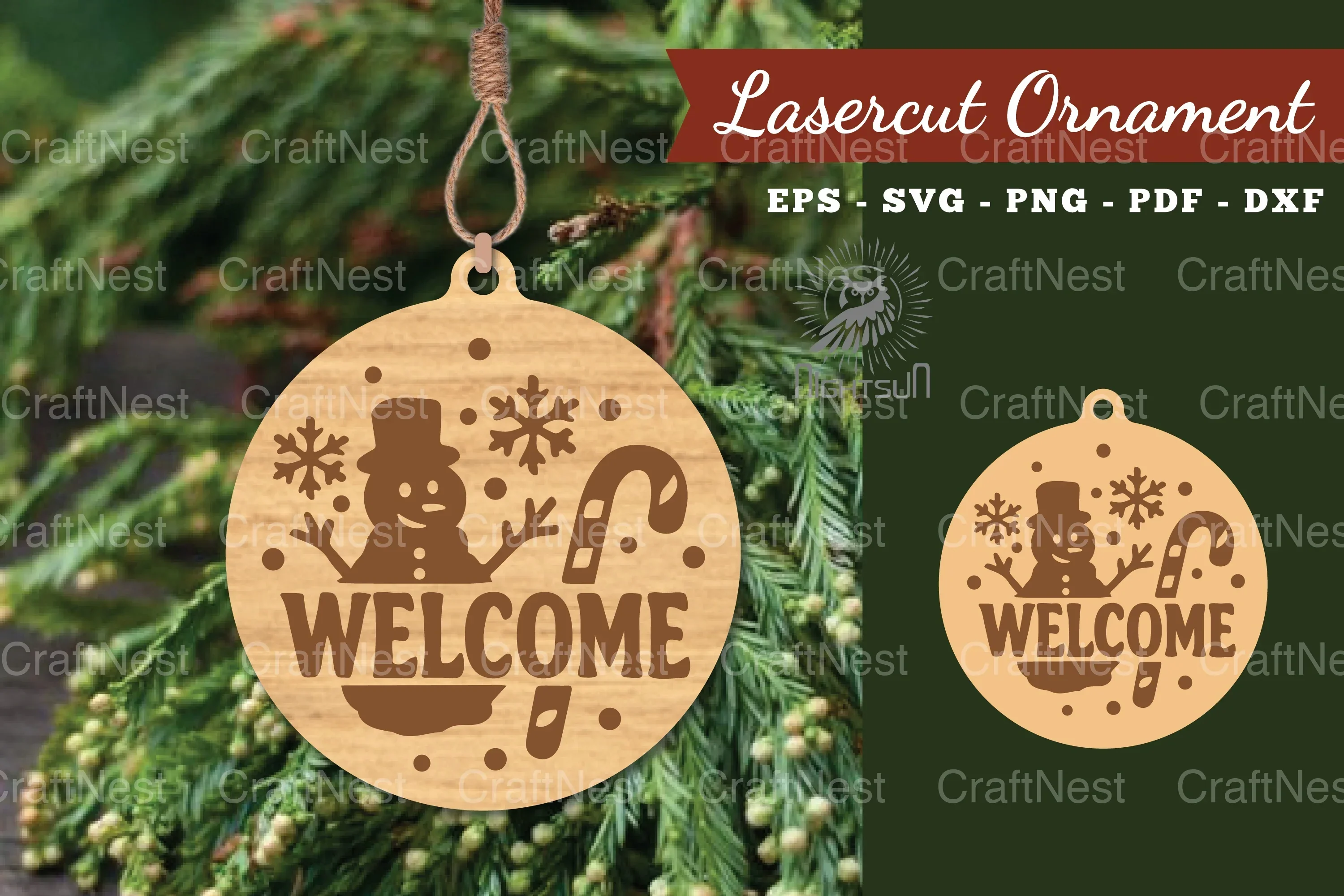 Welcome Christmas Lasercut Ornament Clipart Bundle