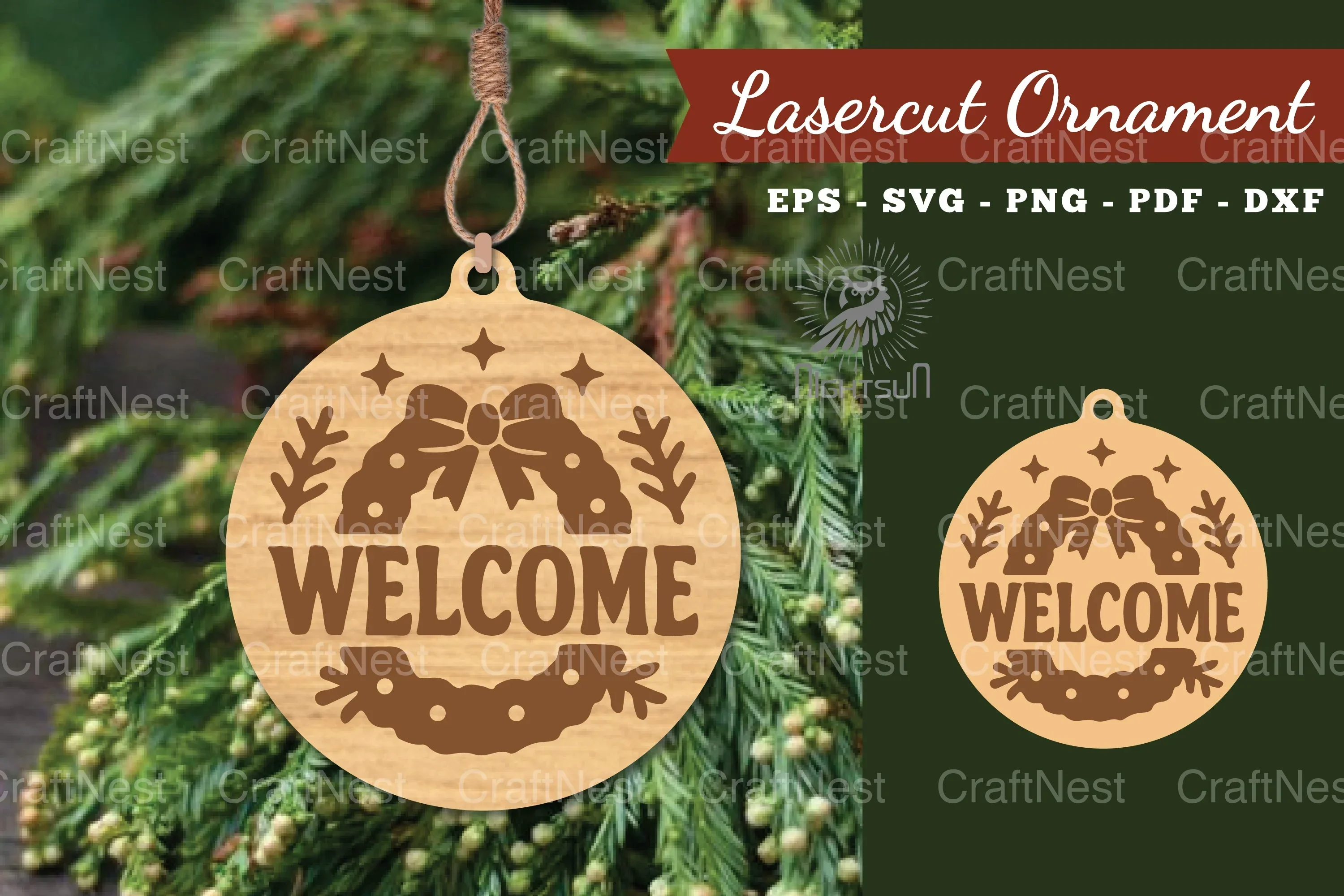 Welcome Christmas Lasercut Ornament Clipart Bundle