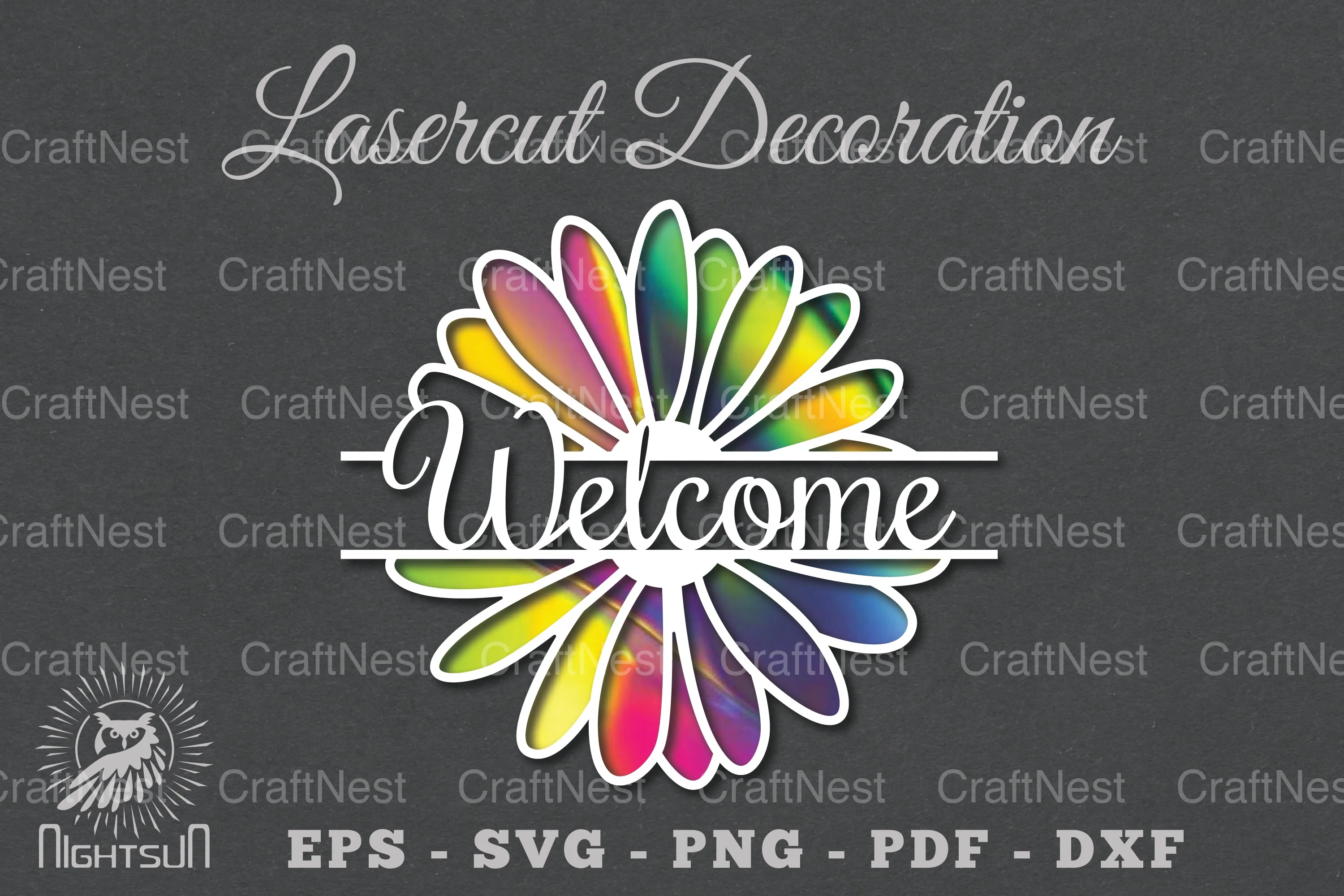 Welcome Flower Laser Cut Design Bundle