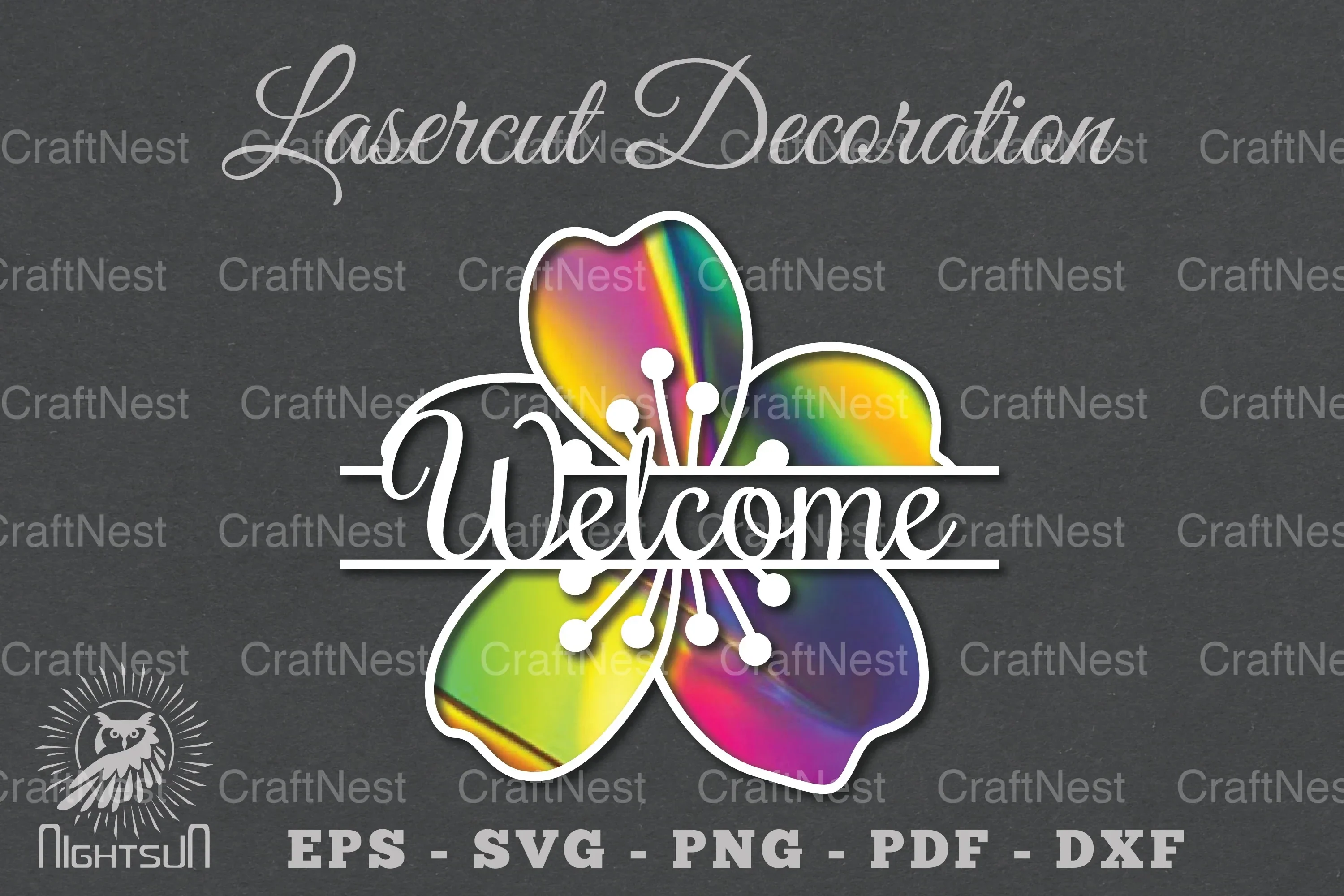 Welcome Flower Laser Cut SVG Design Bundle