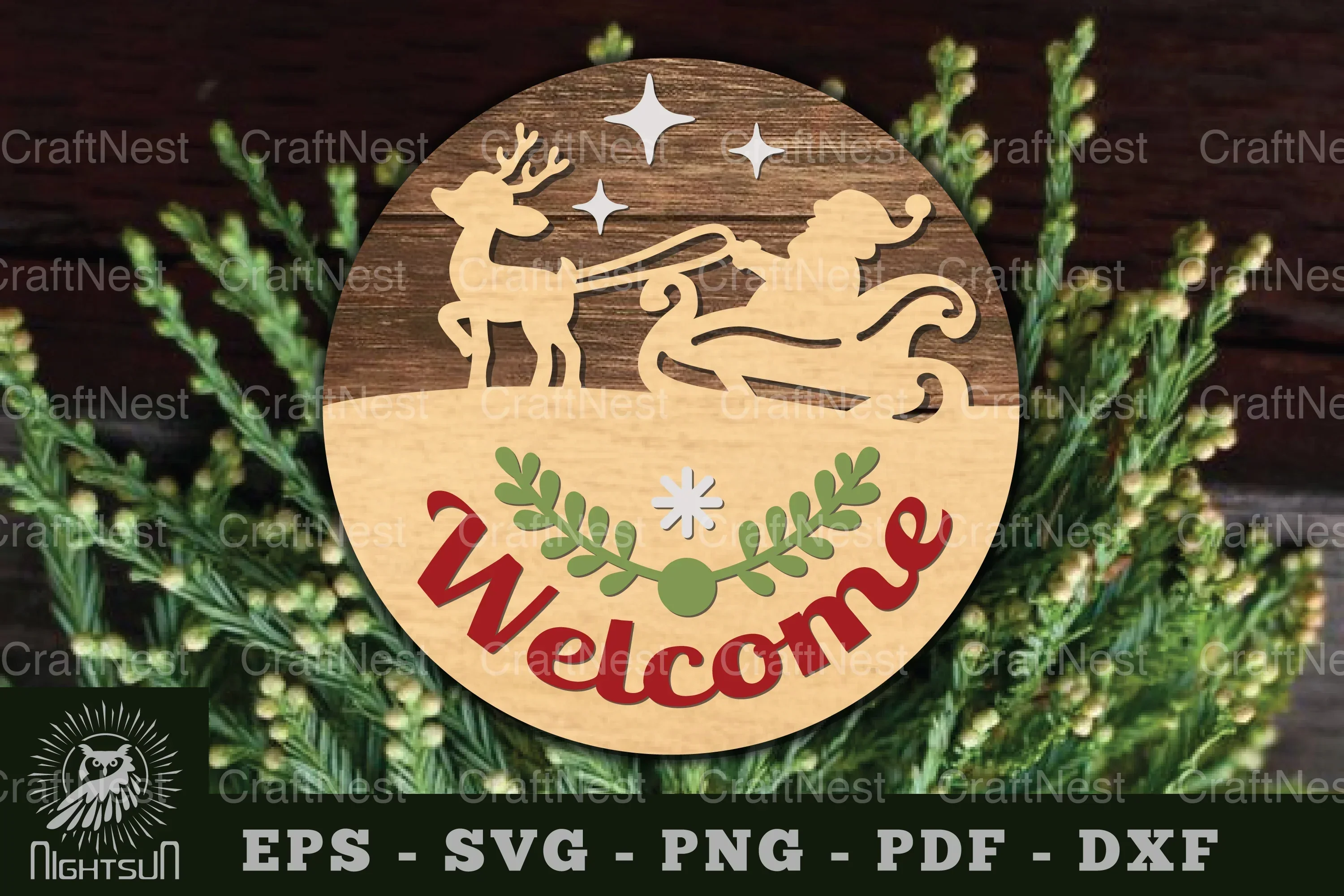 Welcome Santa Laser Cut Sign Design