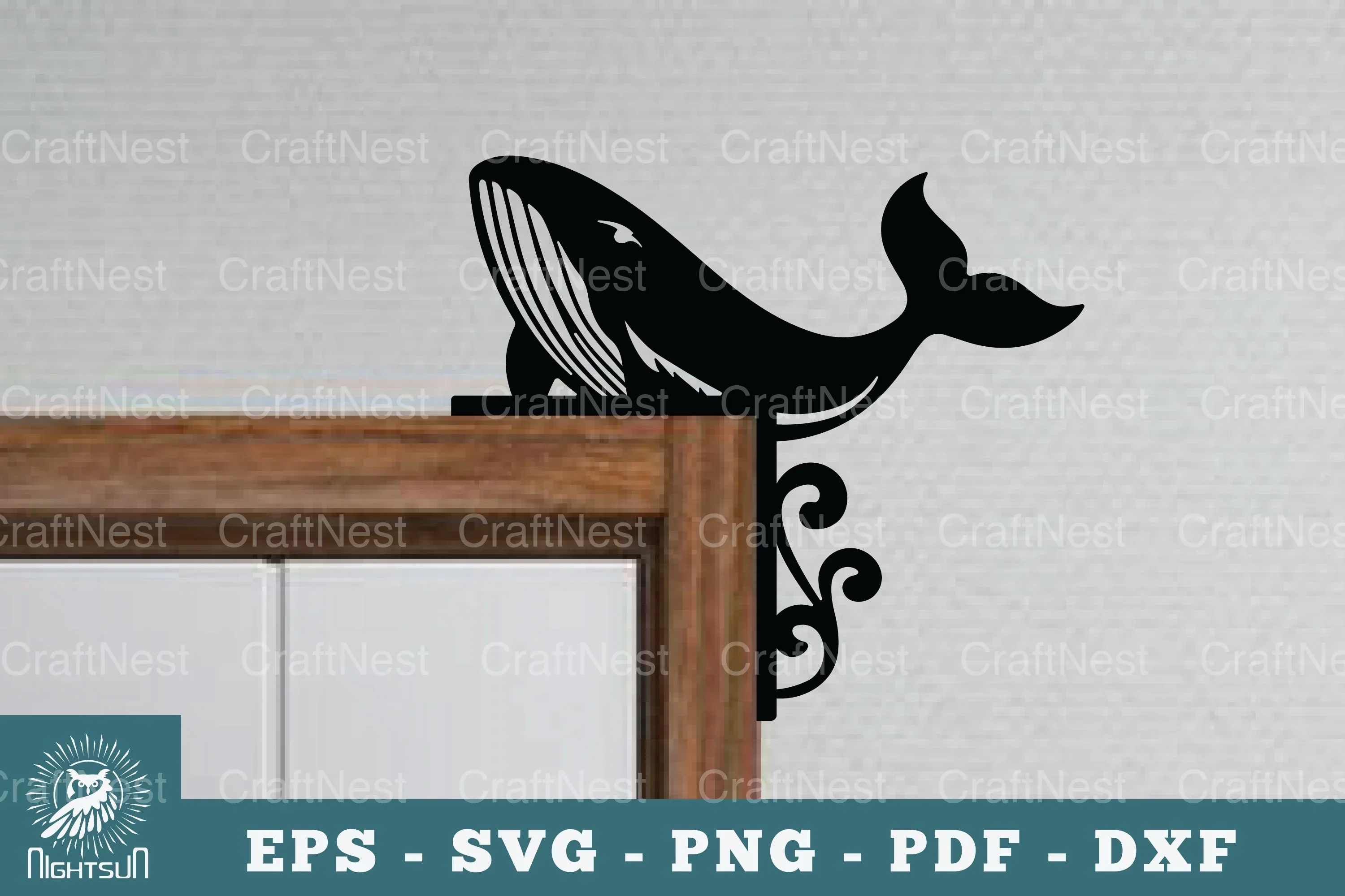 Whale Door Corner Lasercut SVG Bundle