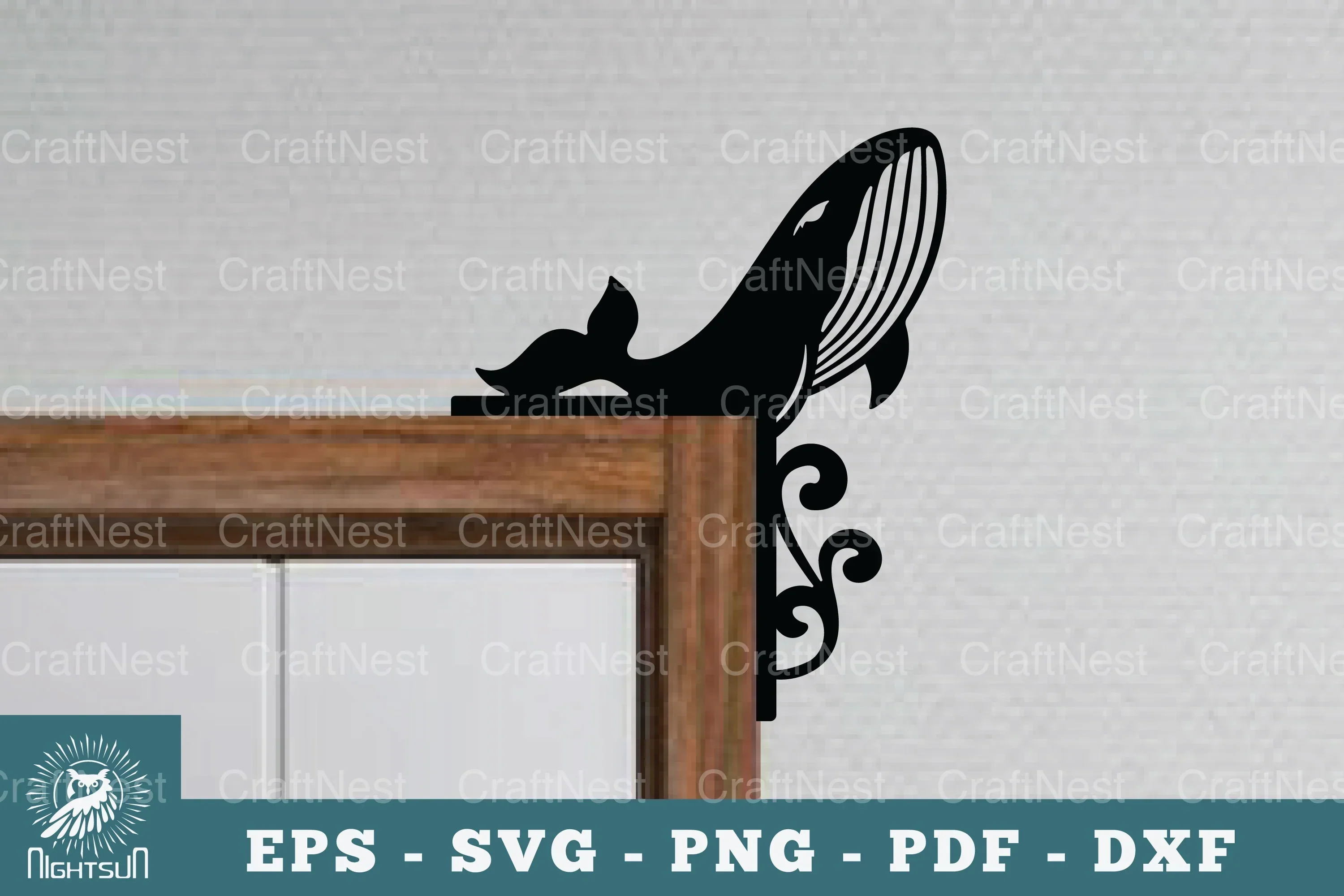 Whale Door Corner Lasercut SVG Bundle