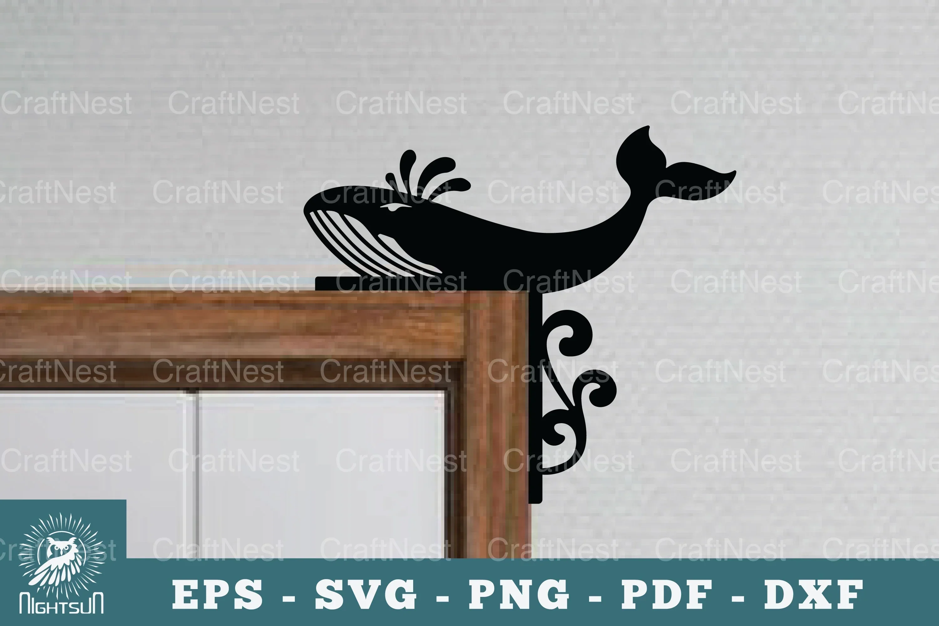 Whale Door Corner Lasercut SVG Bundle
