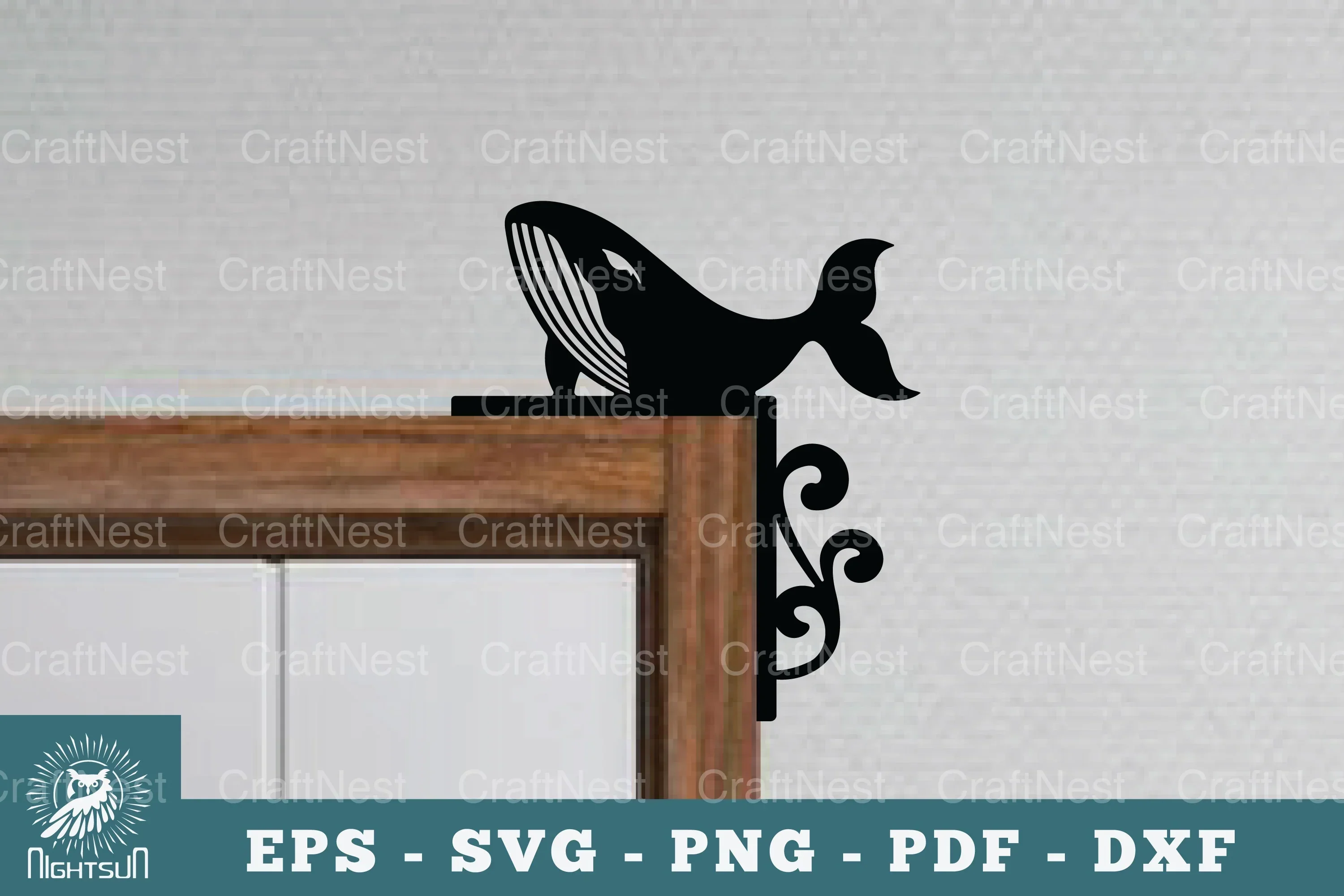 Whale Door Corner Lasercut SVG Bundle